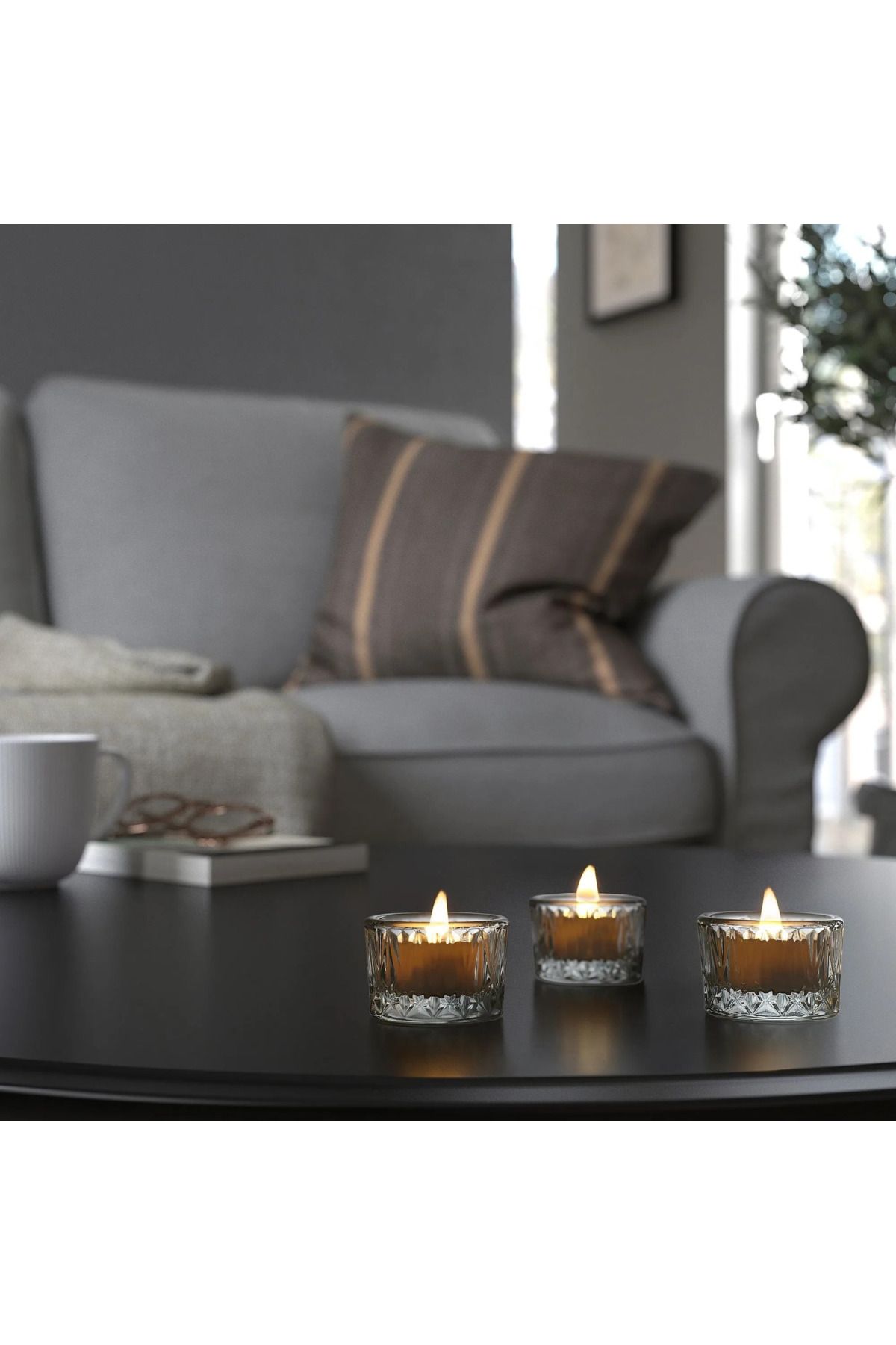 IKEA Tealight Mumluk Çap: 5 cm Yükseklik: 3.5 cm 3 Adet