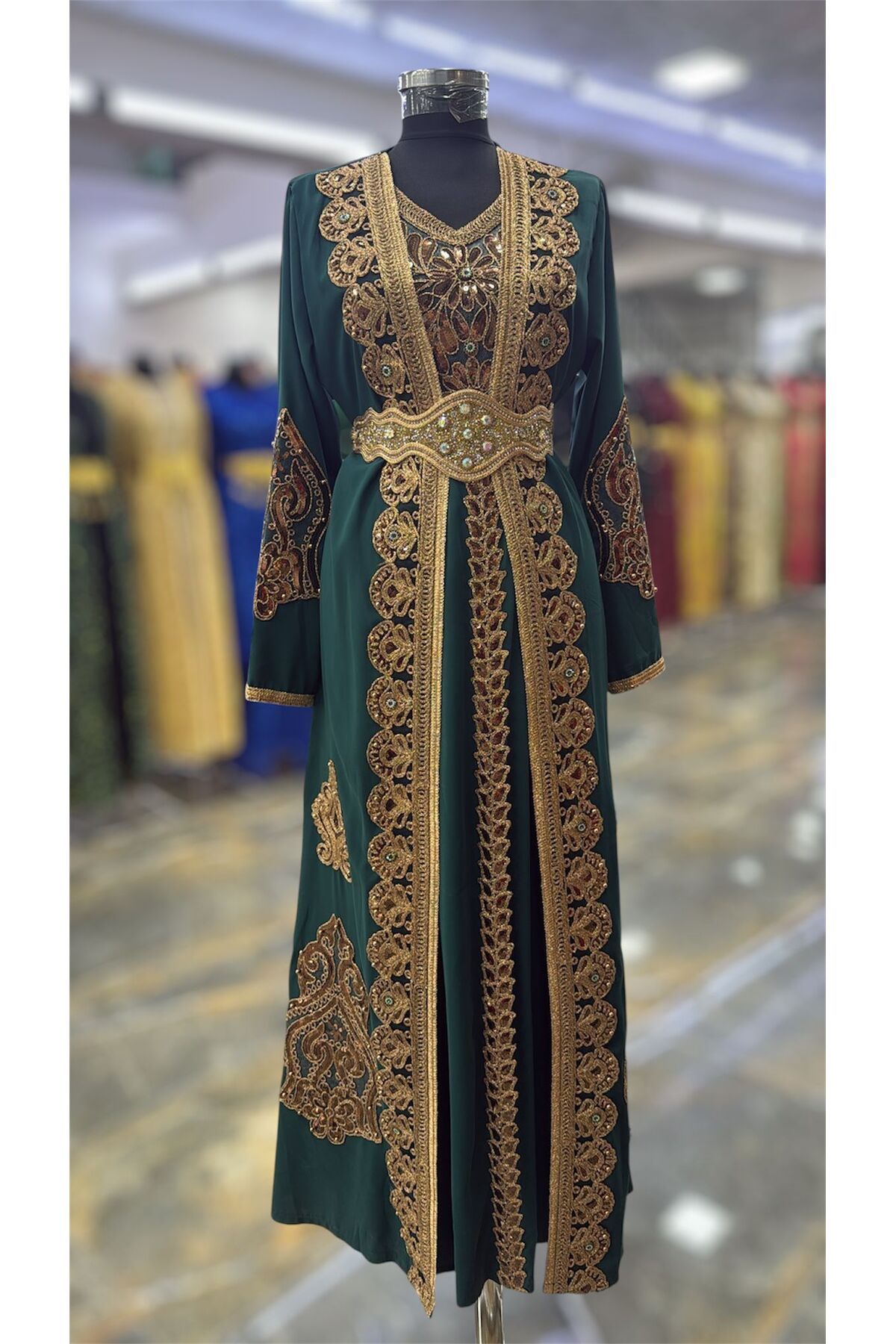 MODA Yöresel Kadın Kemerli Düğün Kaftan Abiye