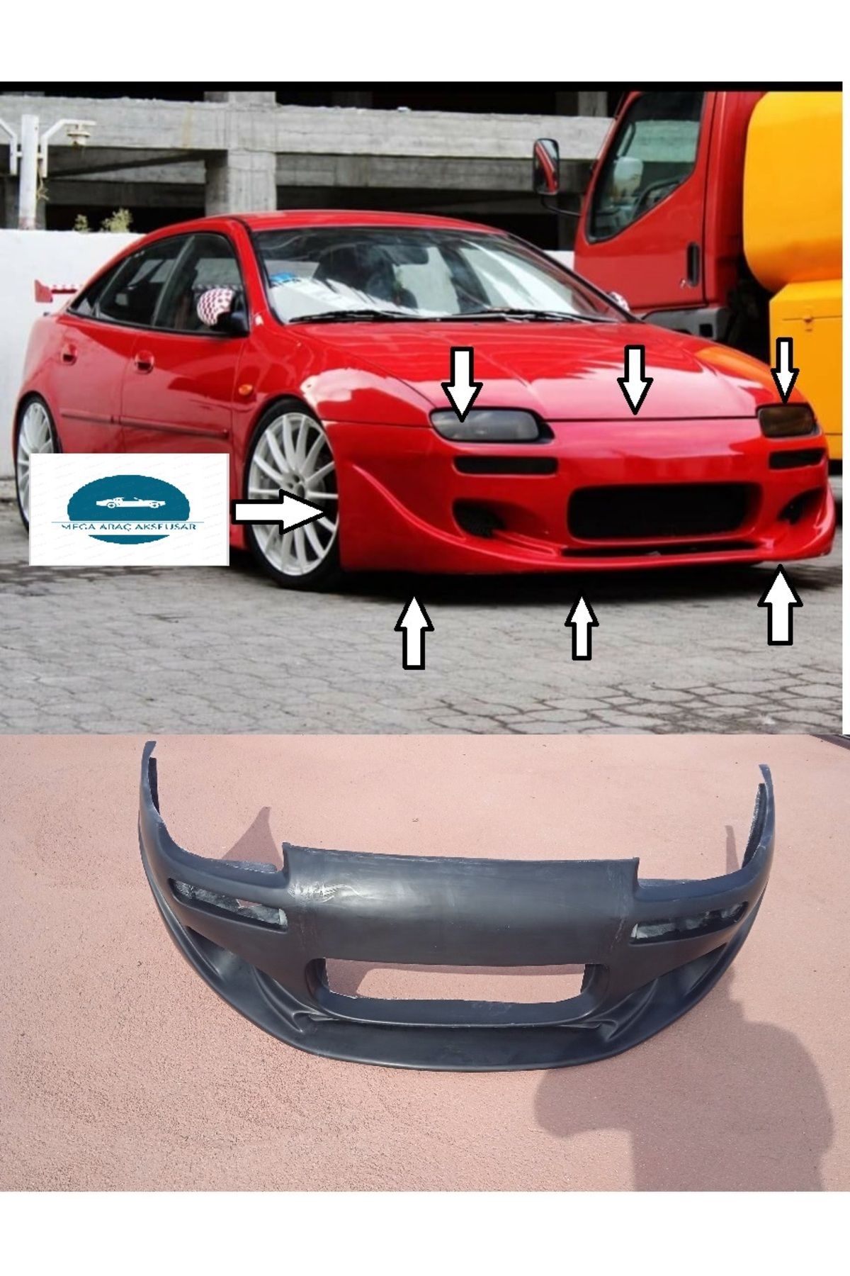 Mega Araç Aksesuar Mazda Lantis Ön Tampon Mdifiyeli Boyasız Siyah