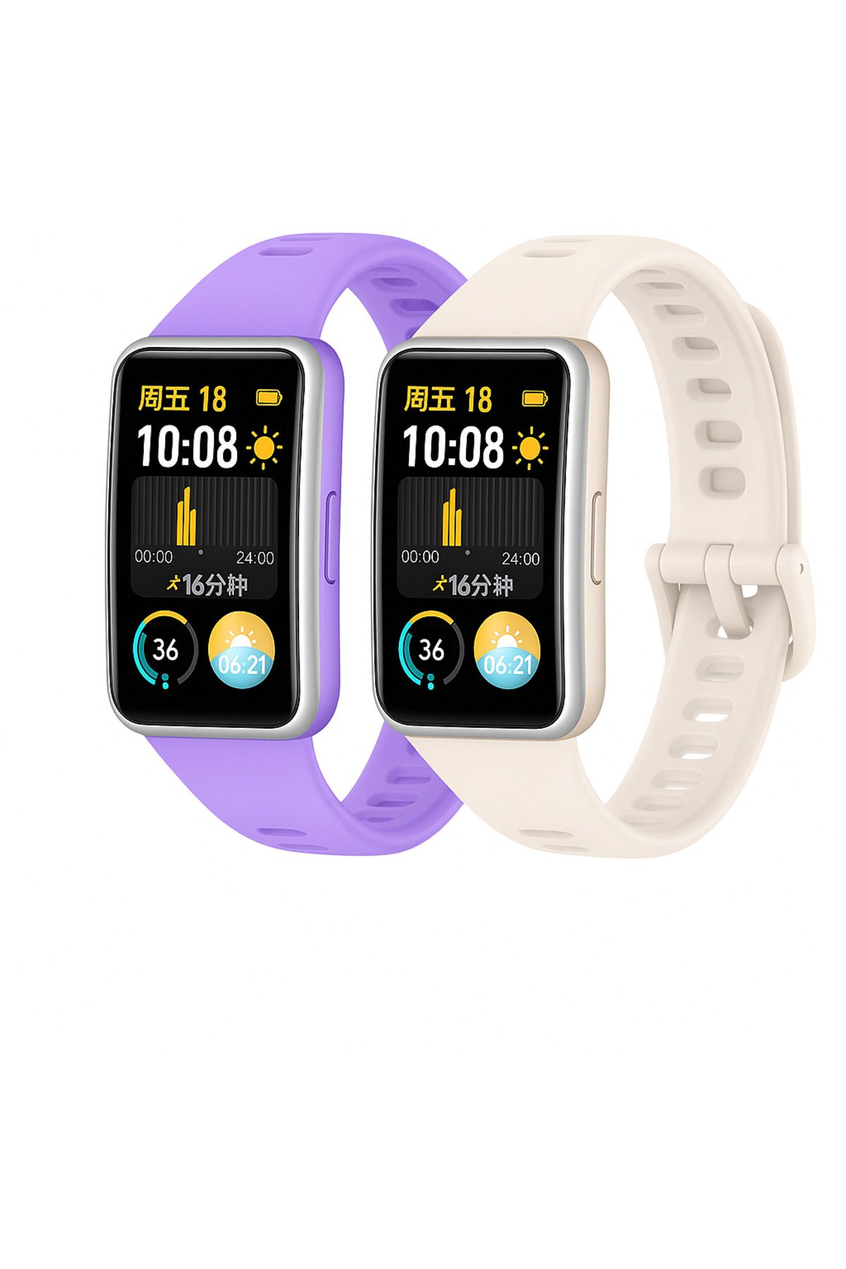 Novatis Huawei Band 8 / Band 9 / Band 10 Uyumlu 2'li Paket Silikon Kordon Metal Pim ve Tokalı Soft Kayış