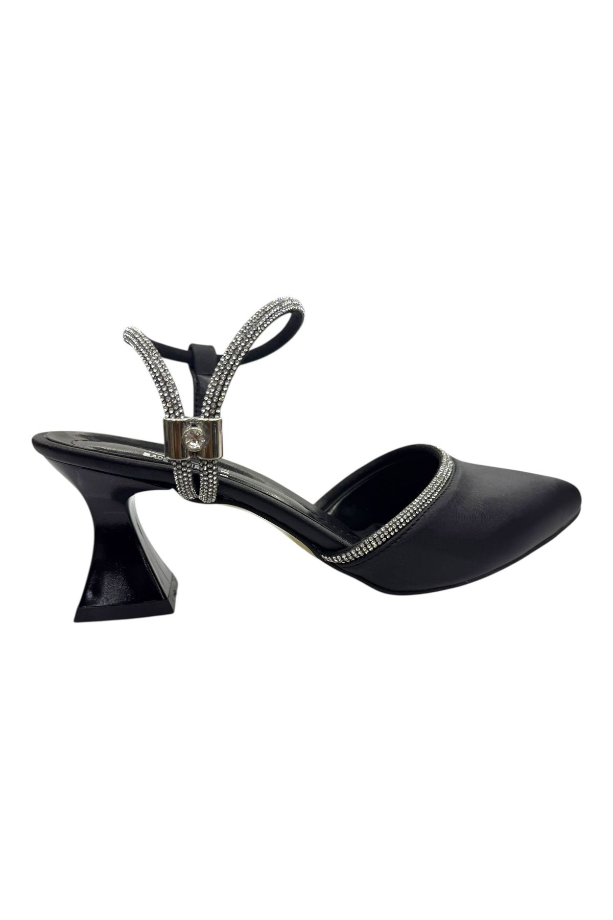 Shoes Saten –Gümüş Kristalli
