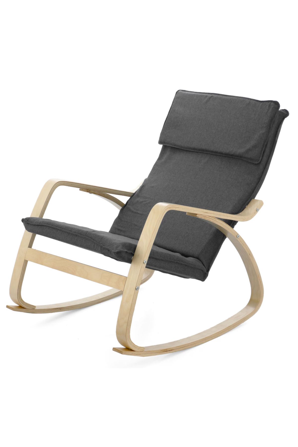 Kiwari-Ergo rocking chair, footrest, metal frame, 94x63x87 cm, polyester, removable cover, Dark Grey 12