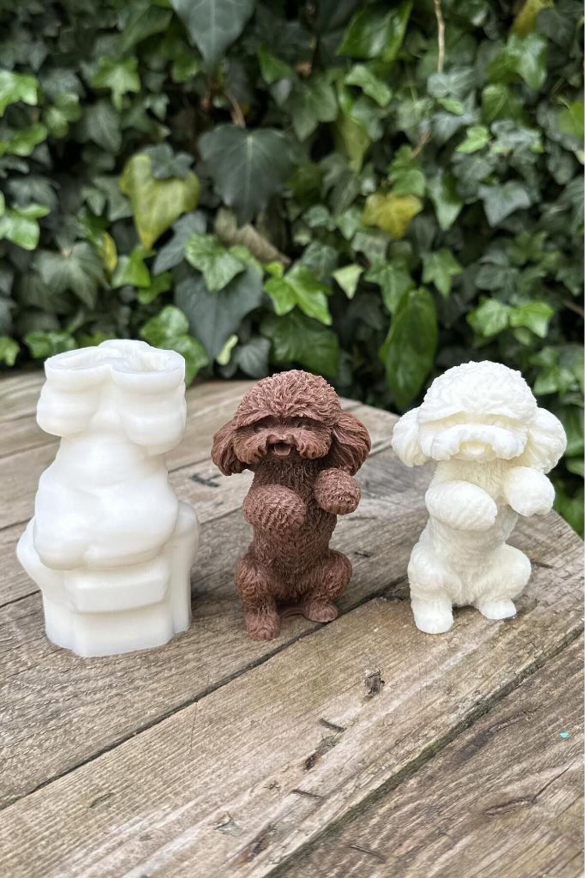 DEKORANLA Beyaz Shih Tzu Köpek Mum Kalıbı, Silikon, 1 adet