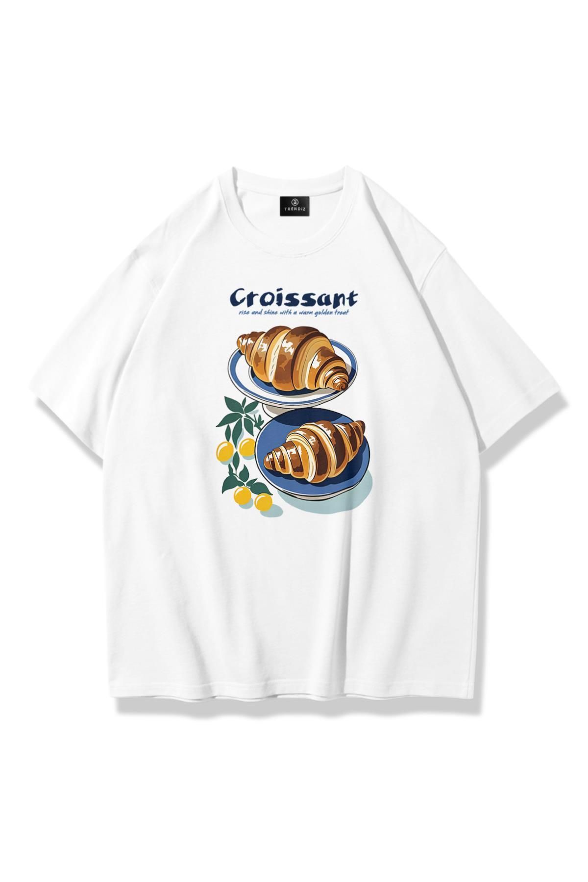 Trendiz Kadın Croissant Tshirt Beyaz