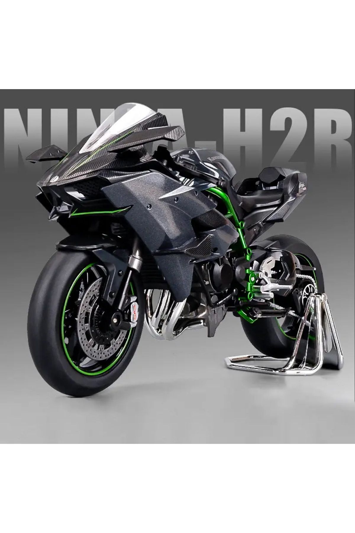 SCOWETTO KAWASAKİ H2R 1/6 MOTOR MAKET - İSİKLİ SESLİ BENZİNLİ EGZOZ DUMANLİ