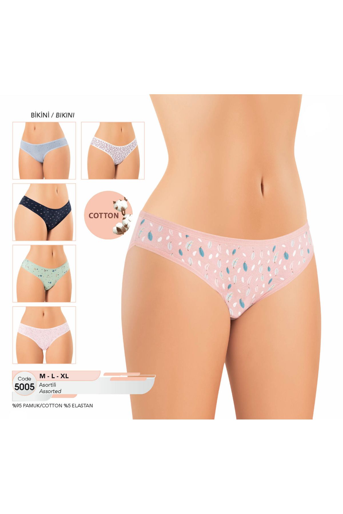 Fily İç Giyim KOTA Pamuk&Likra RENKLİ (6 adet) Bikini Külot