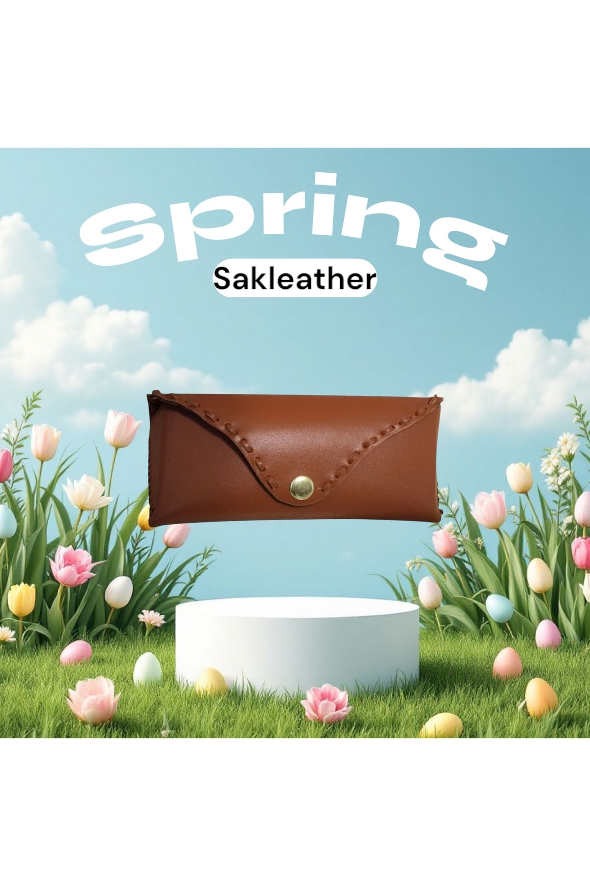 SAKLEATHER Deri dikişli gözlük kabı