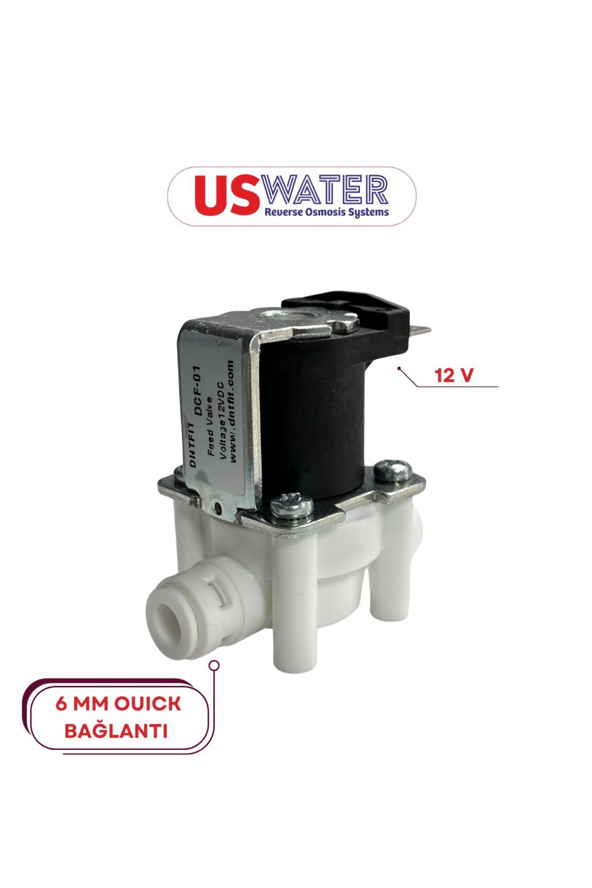 Elioure CN 12 Volt 6 Mm Uyumlu Quick Bağlantılı Solenoid Valf