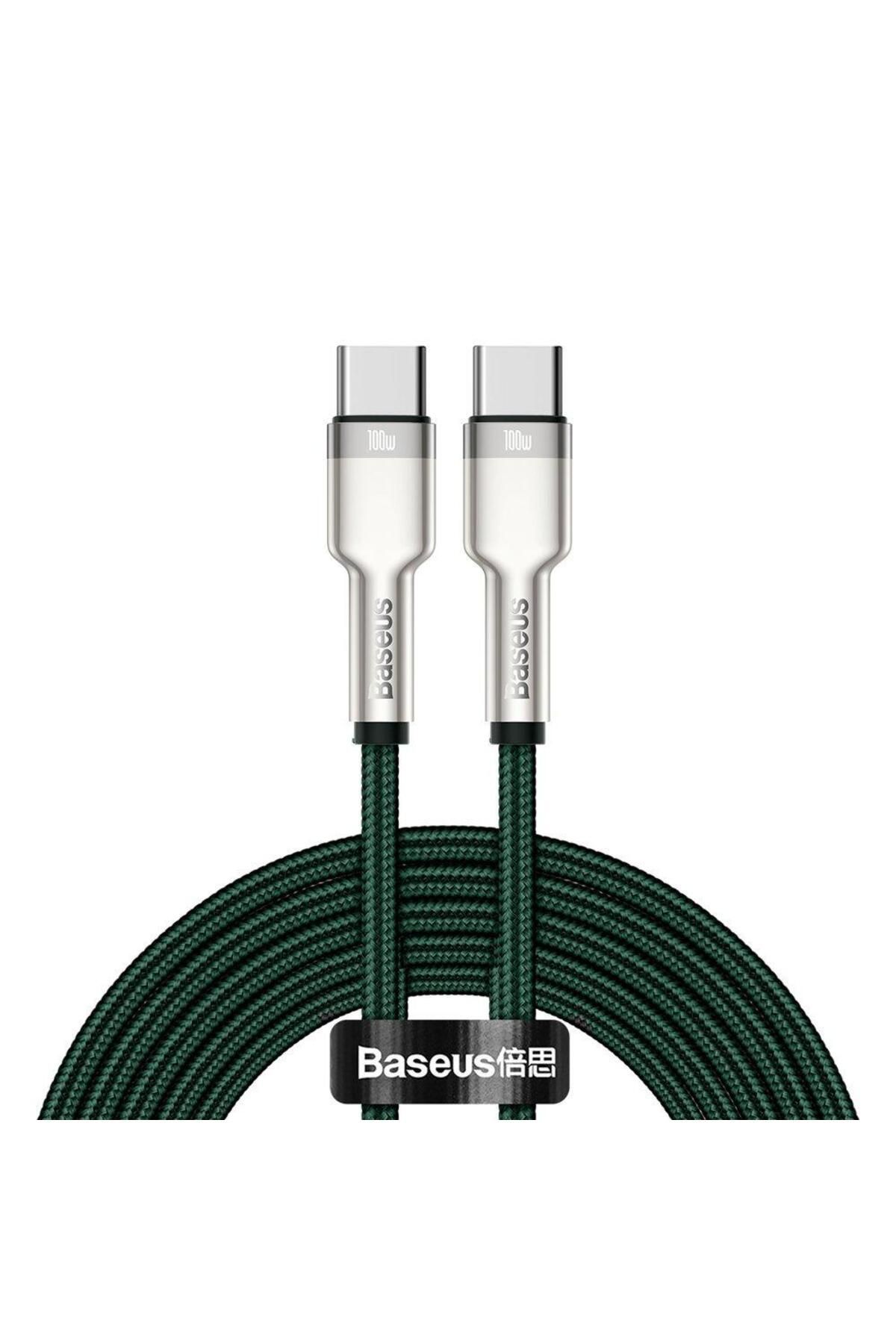Baseus-USB-C - USB-C Baseus Cafule Series Metal Data and Charging Cable, 100W, 2m, Green CATJK-D06 1