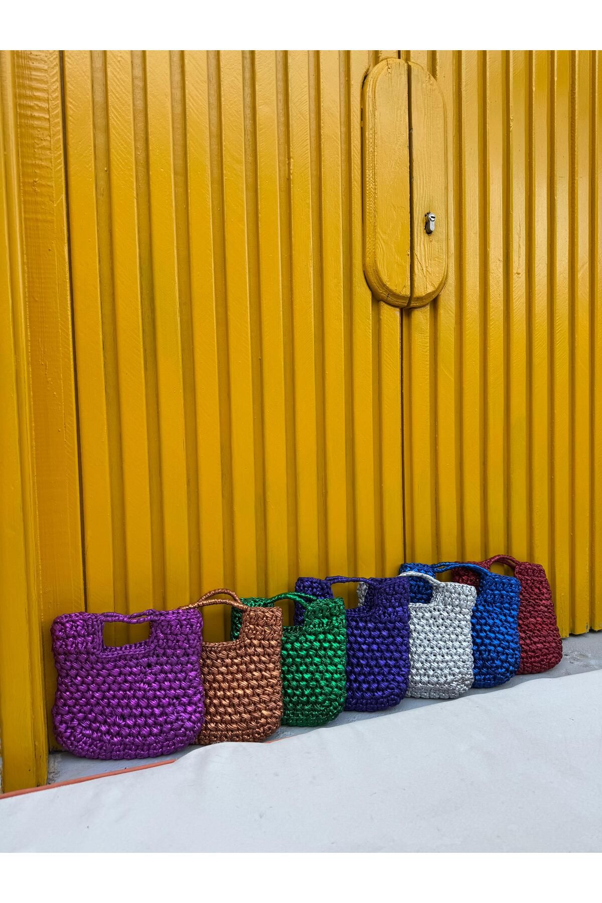 Renkat Handmade Deri Görünümlü Metalik Penye Çanta