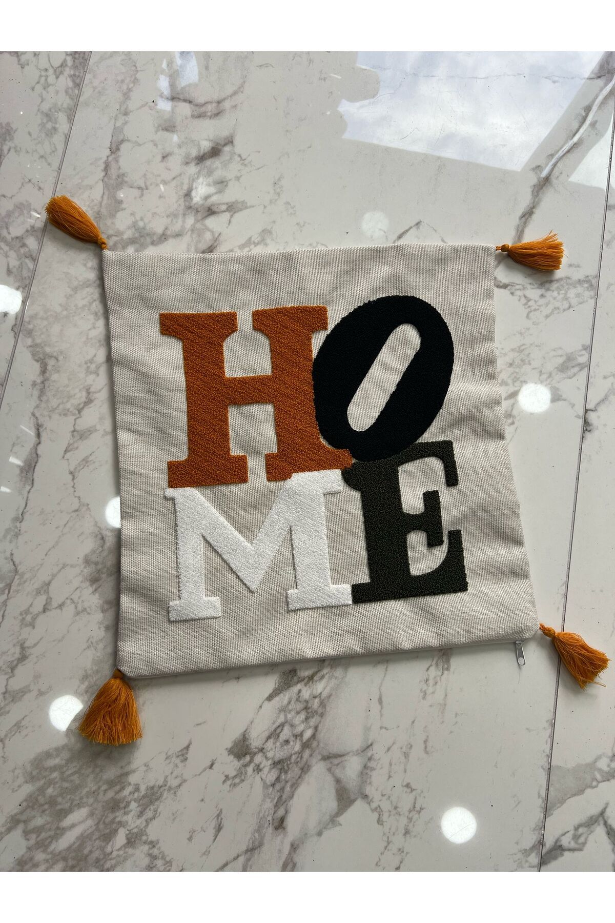 TT Home BOHEM Punch Nakışlı Fermuarlı Kırlent Kılıfı