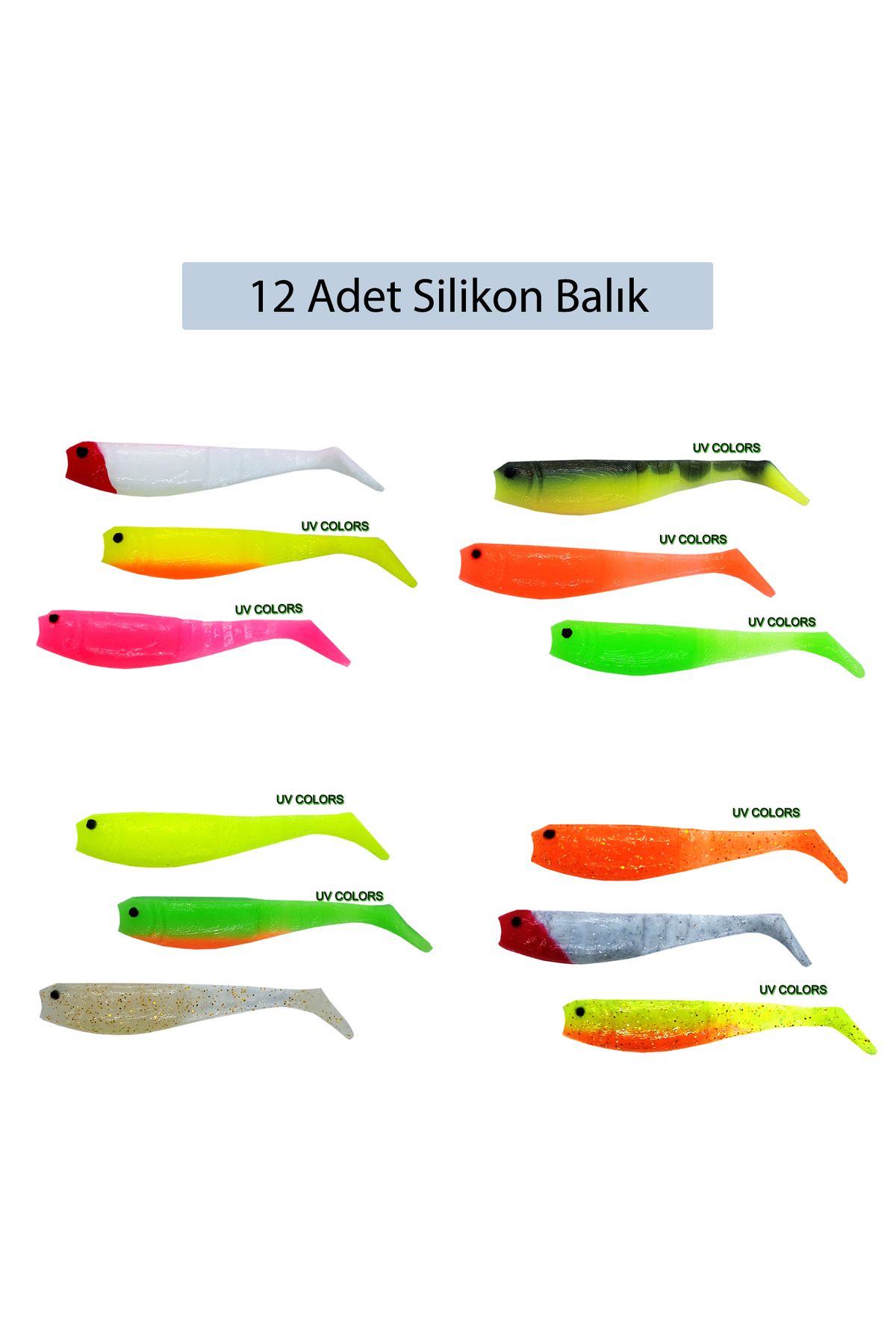 Hergele Balık Hergele Sandeel 65mm Silikon Balık 12 li Paket Yem