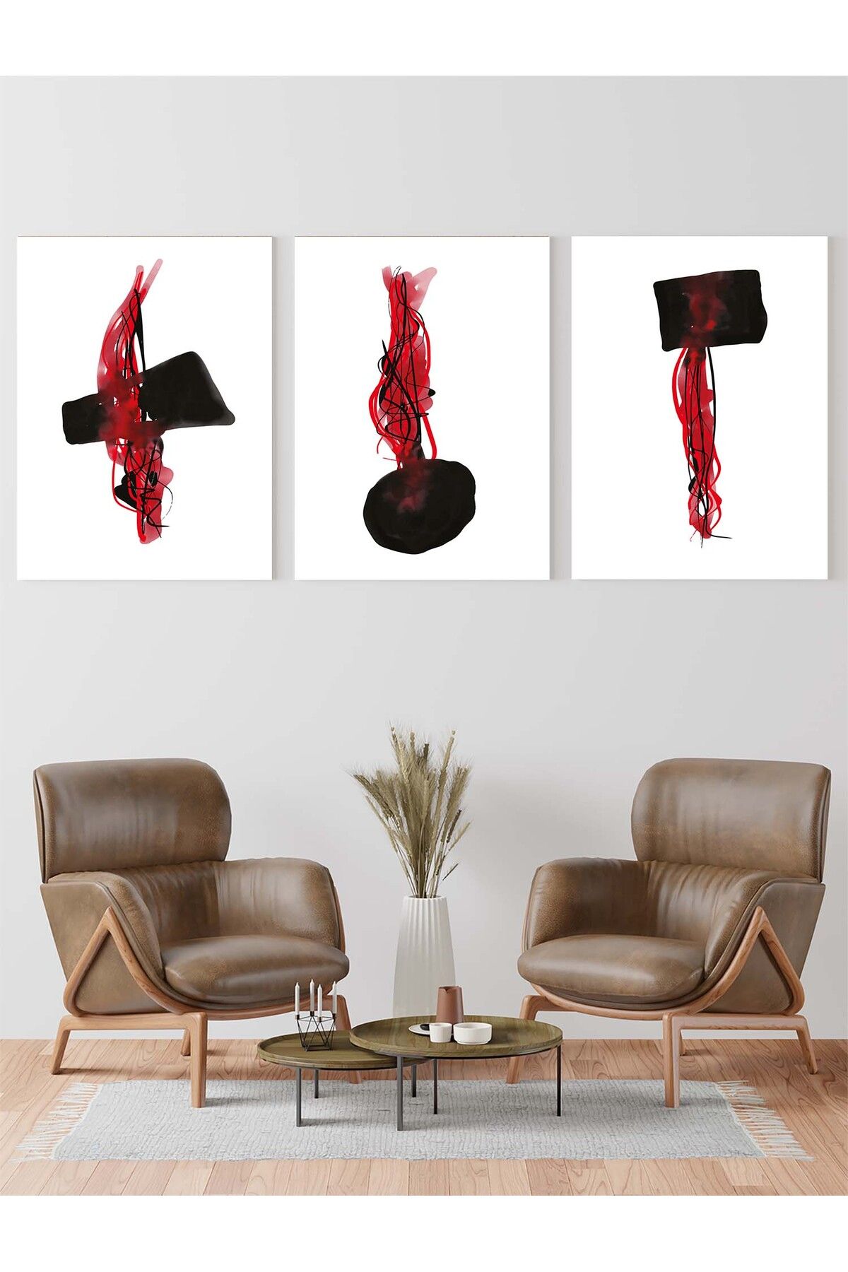 nunuhome since 1985 Duvar Tablosu Çerçeve Görünümlü Mutfak Tabloları Modern Tablo Bohem Tablo 3 lü Tablo Premium Kalite
