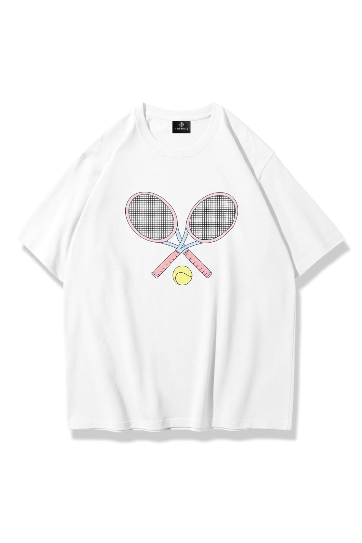 Trendiz Kadın Pink Tennis Tshirt Beyaz