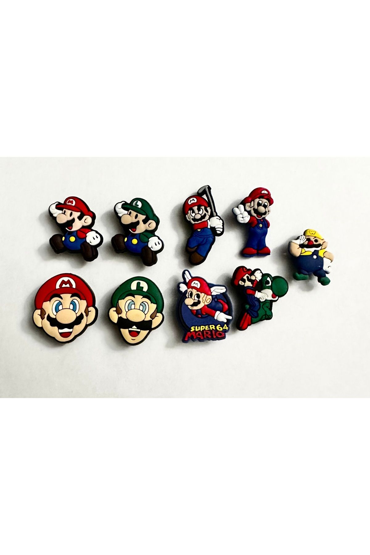 marimari 9 Adet crocssüs terlik süsü süper mario ithal üründür