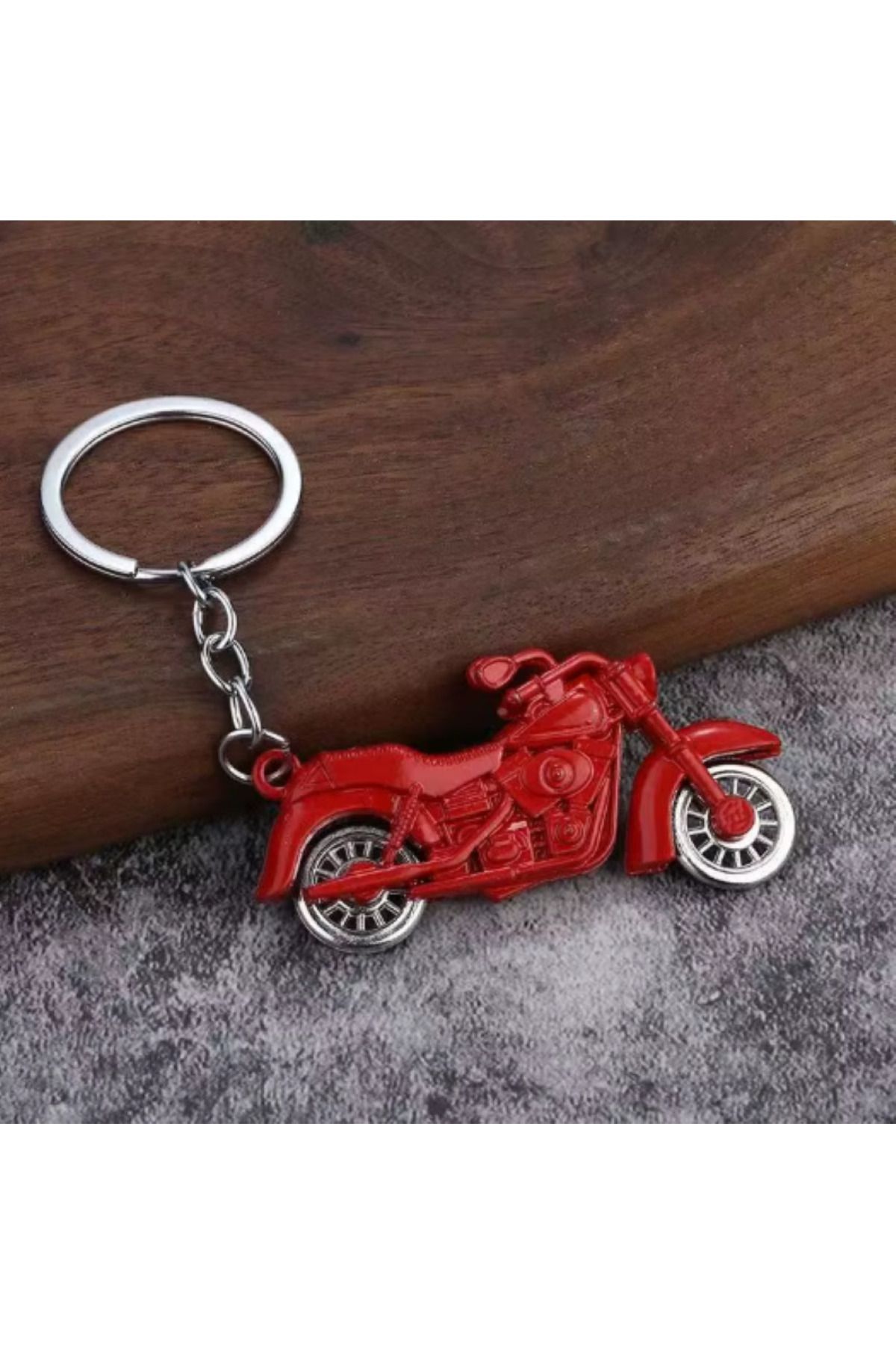 Bizde Ne Yok ki Metal Motosiklet-Metal Motosiklet Kaskı Set Aynı Renk Anahtarlık (Kırmızı Set-Mavi Set-Siyah Set)
