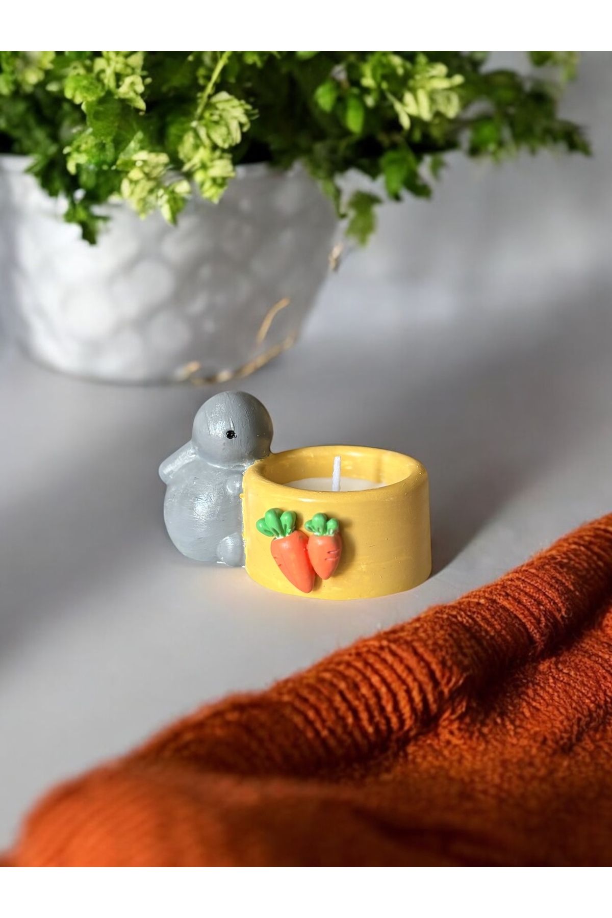 SoleArtCandle Tavşan Soya Wax Mum Doğal El Yapımı Dekoratif