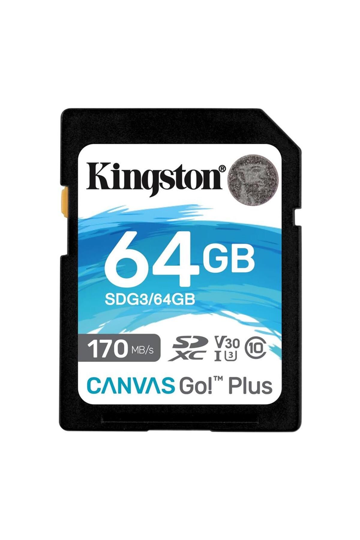 Kingston Sdg3-64gb 64gb Sdxc Canvas Go Plus 170r C10 Uhs-ı U3 V30 Hafıza Kartı