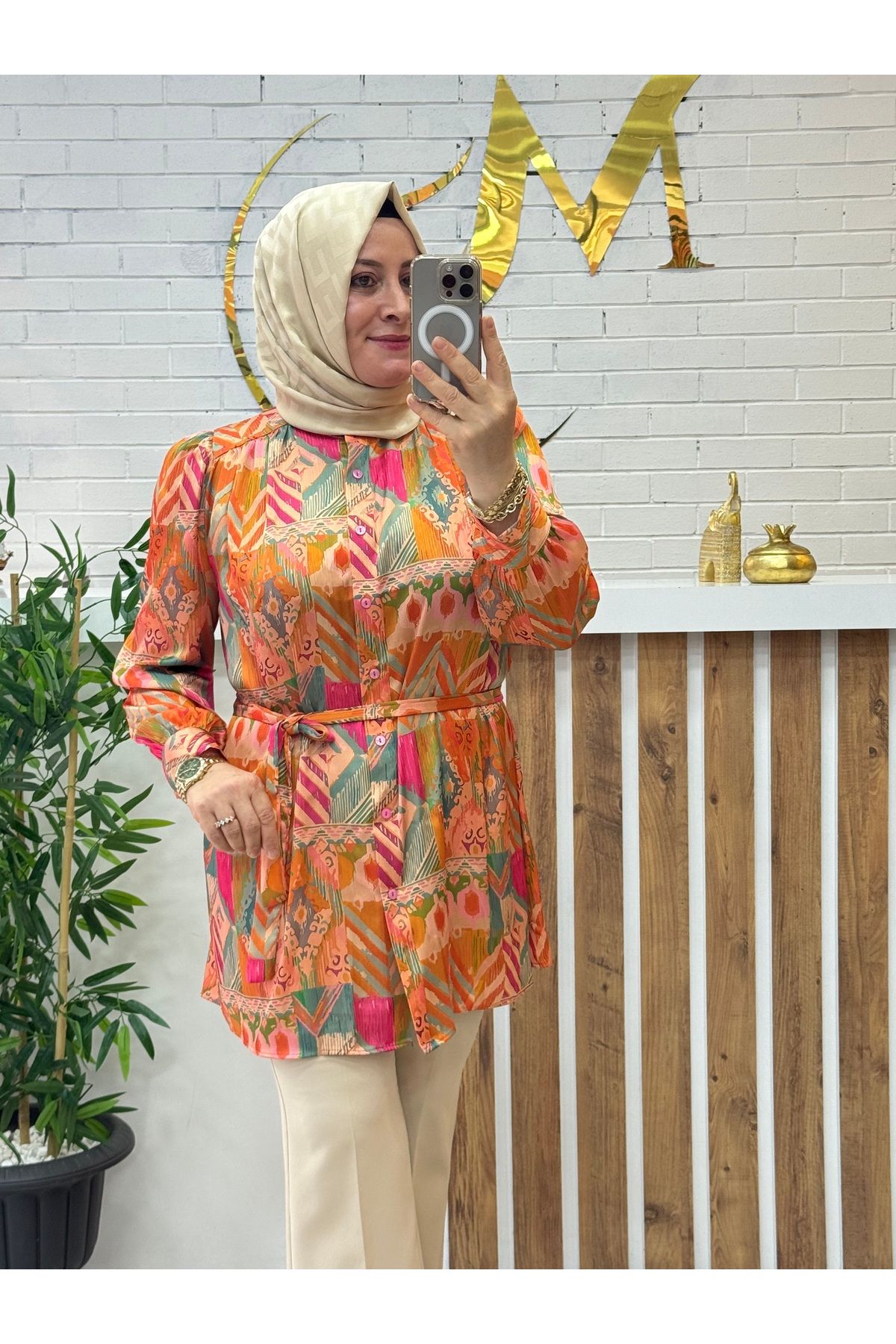 Meryemce Butik Saten Gömlek