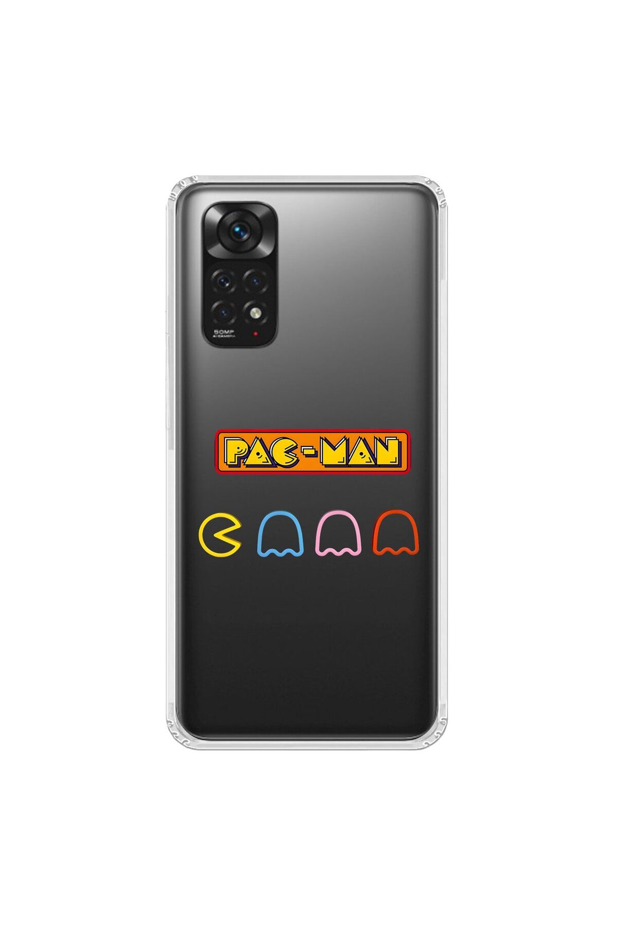 Dali Design Xiaomi Redmi Note 11 Uyumlu Şeffaf Kılıf 1 Pac-Man Tasarımlı