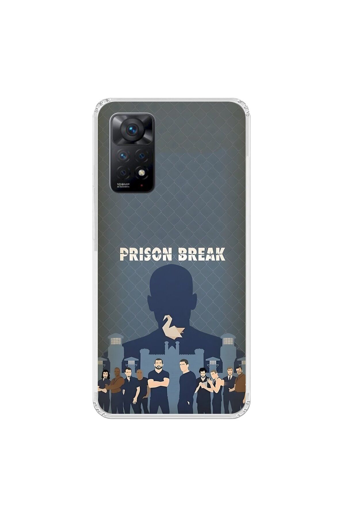 Dali Design Xiaomi Redmi Note 11 Pro Uyumlu Şeffaf Kılıf Prison Break Tasarımlı