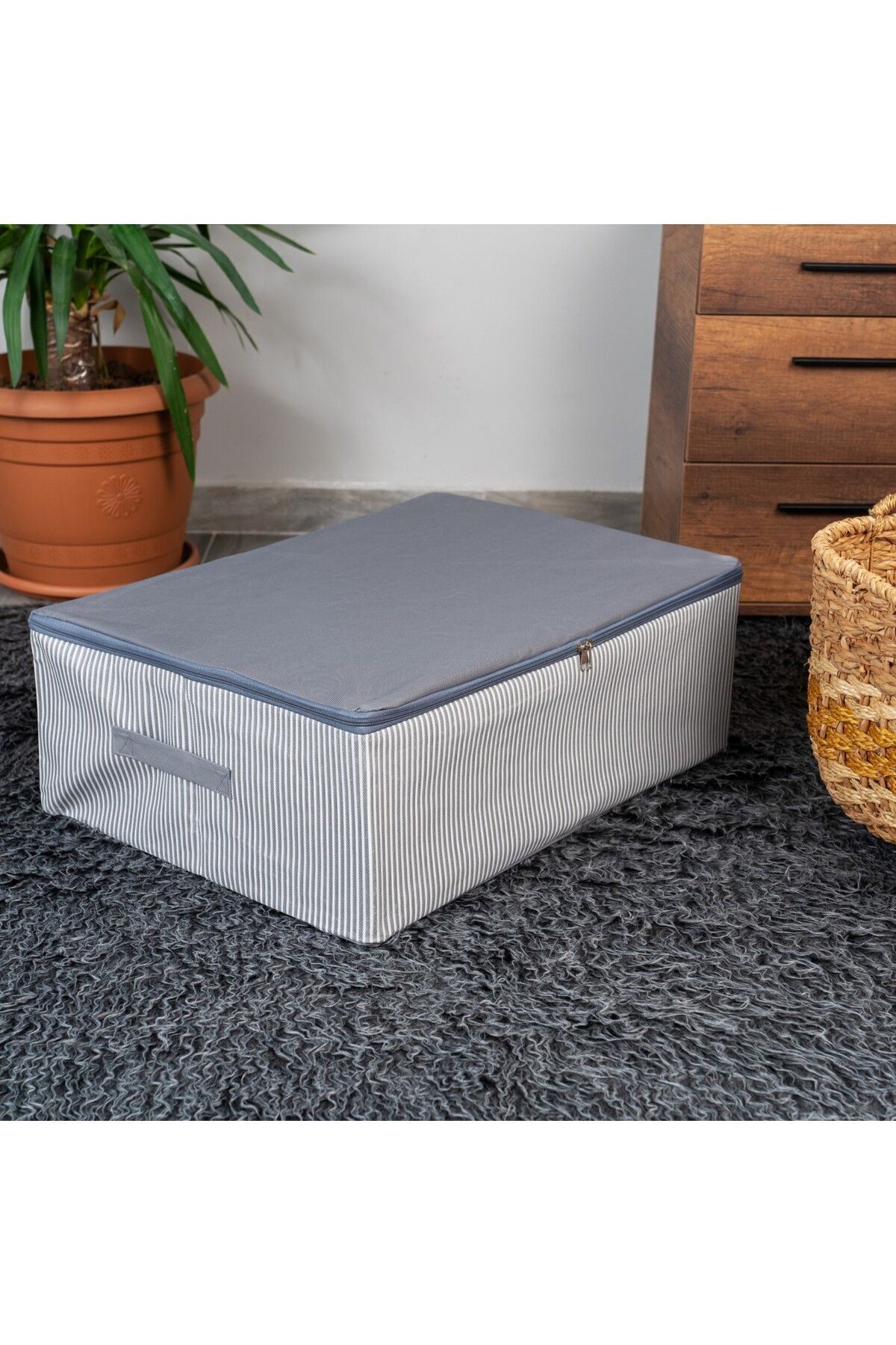 AboutThePerfect Gri 75x40x20 cm Çok Amaçlı Düzenleyici ve Saklama Hurcu