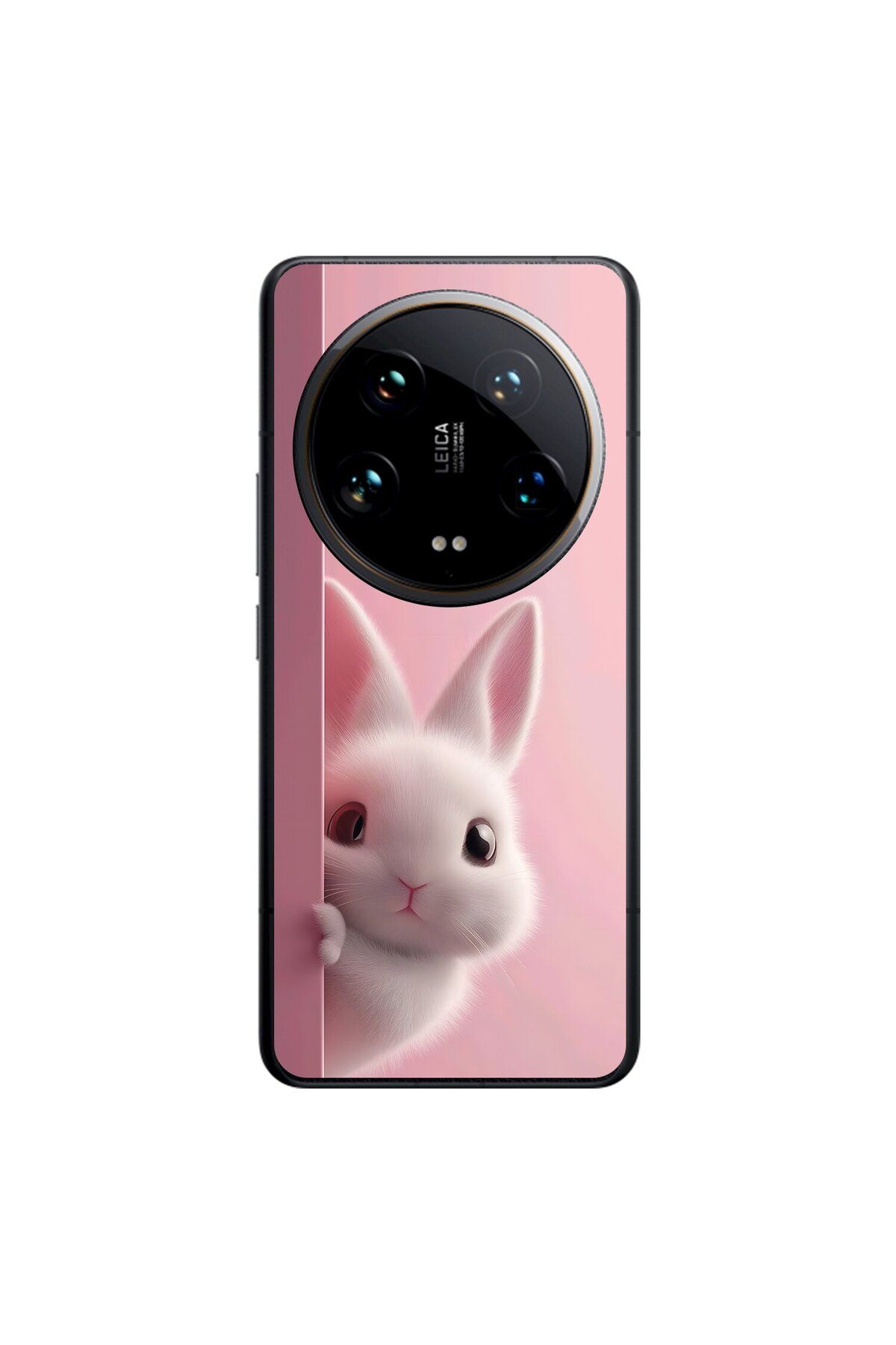 Dali Design Xiaomi Mi 14 Ultra Uyumlu Şeffaf Kılıf 5 Peluş Tavşan Tasarımlı