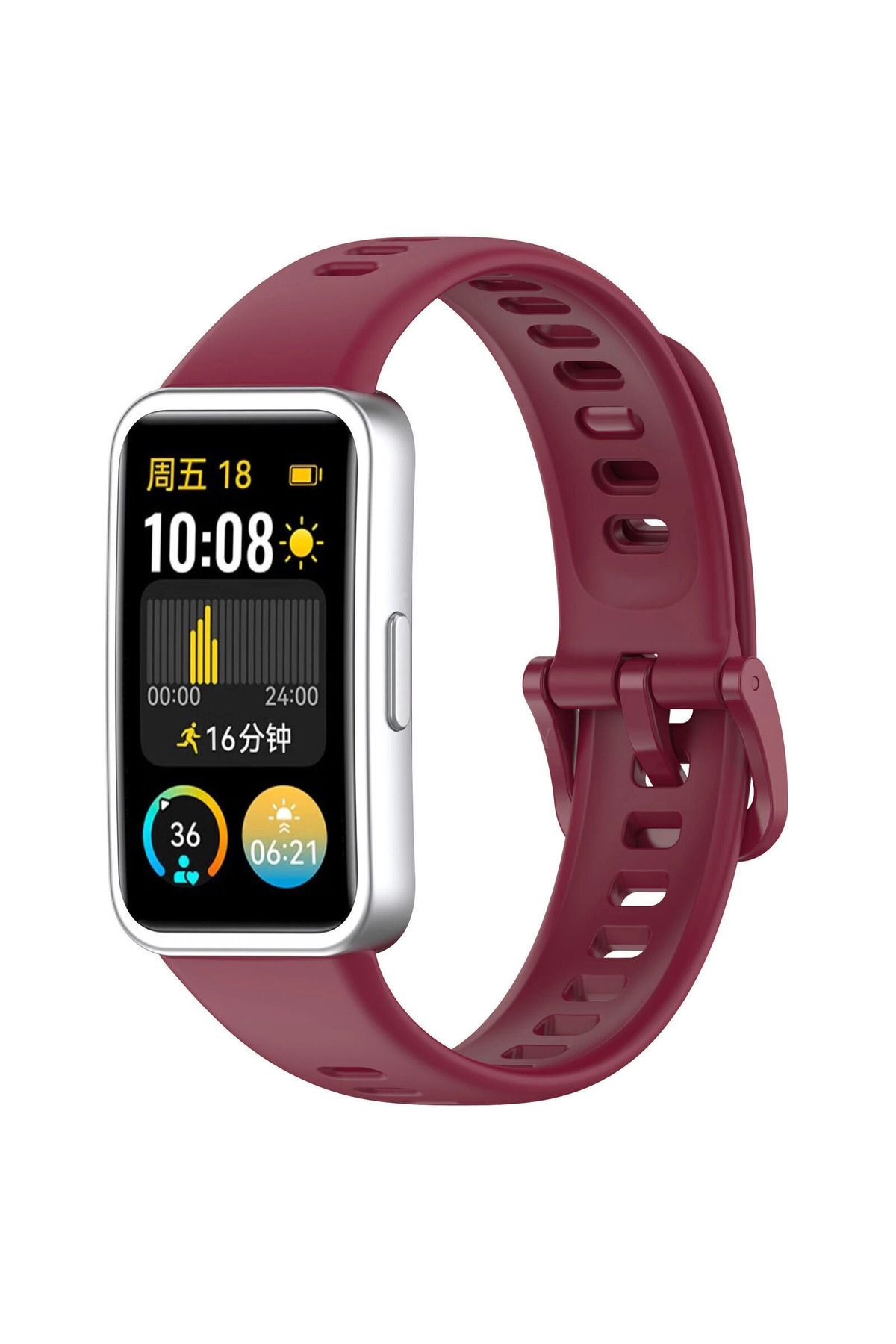 Novatis Huawei Band 8 / Band 9 / Band 10 Uyumlu Silikon Kordon Metal Pim ve Tokalı Soft Kayış