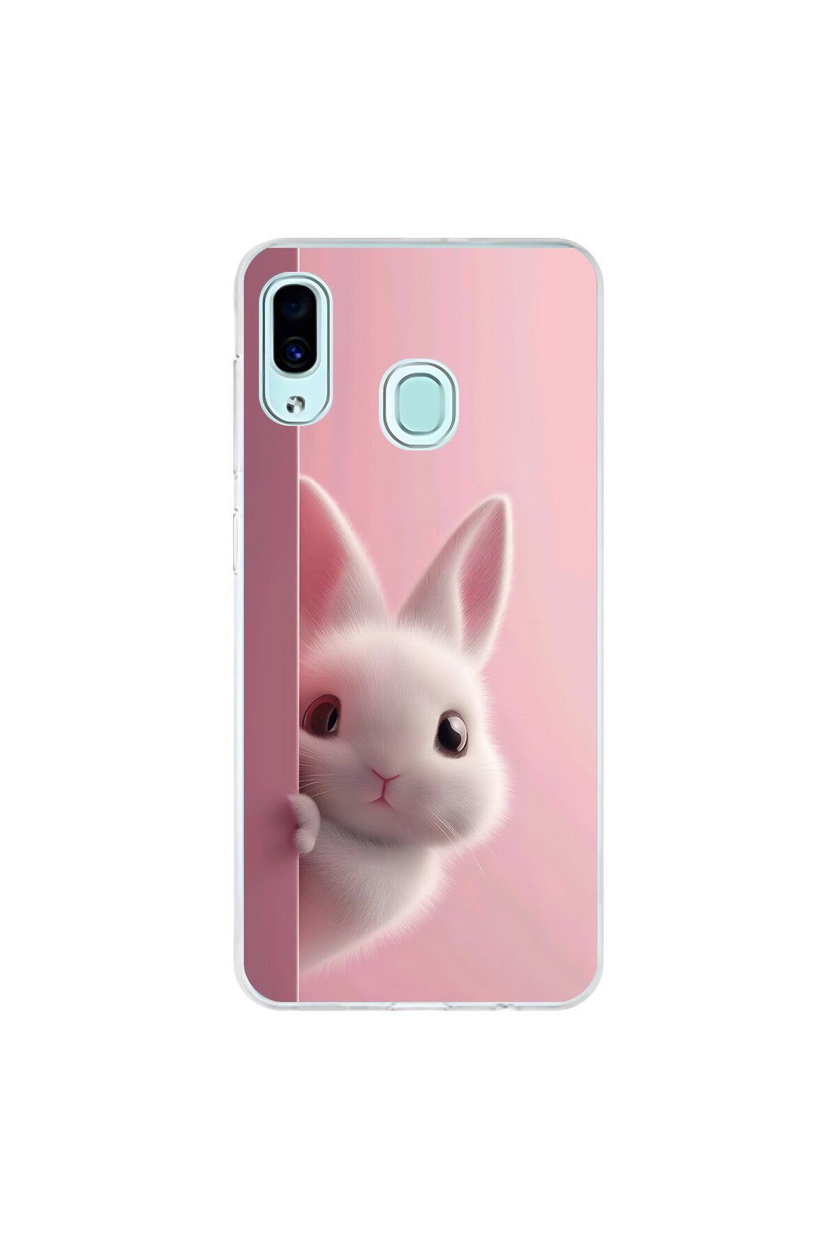 Dali Design Samsung Galaxy A30 Uyumlu Şeffaf Kılıf 5 Peluş Tavşan Tasarımlı