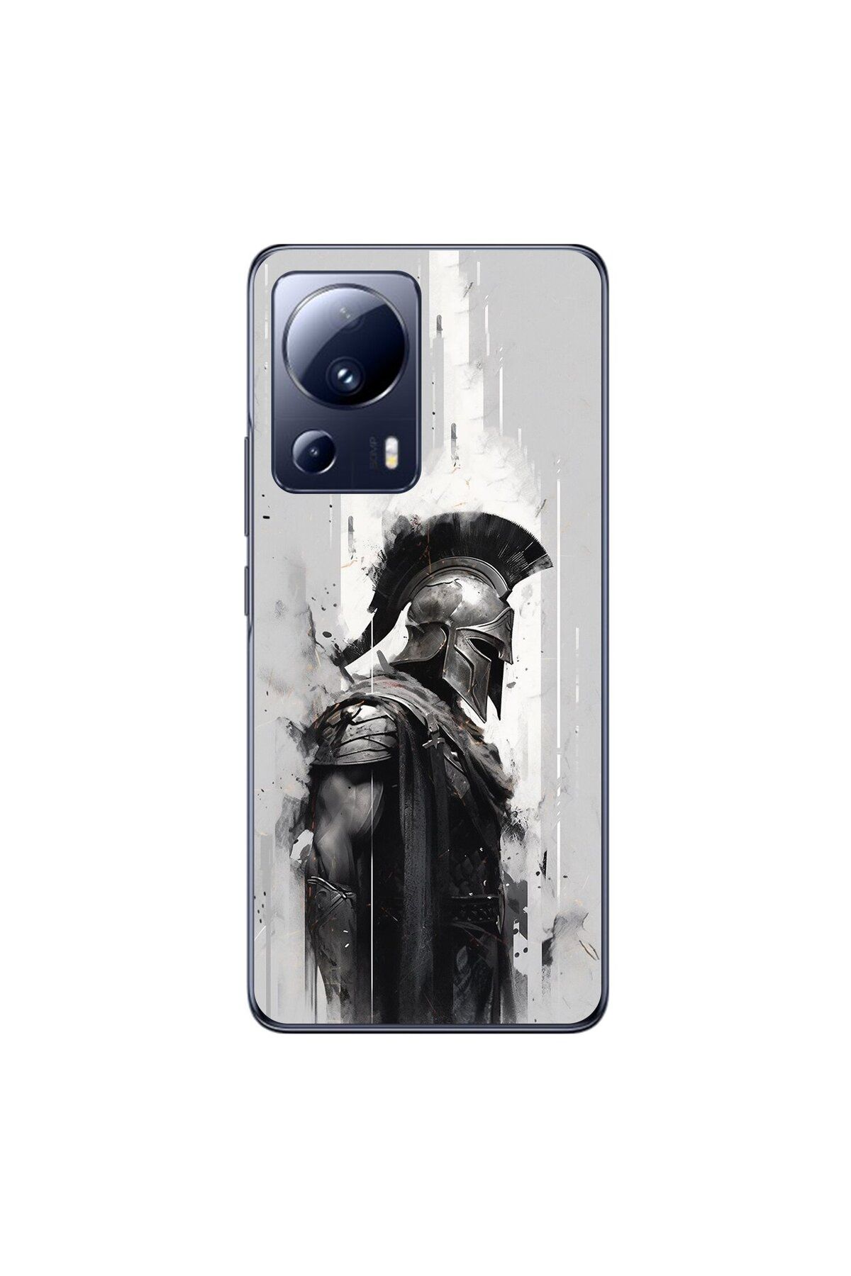 Dali Design Xiaomi Mi 13 Lite Uyumlu Şeffaf Kılıf Spartan 2 Tasarımlı