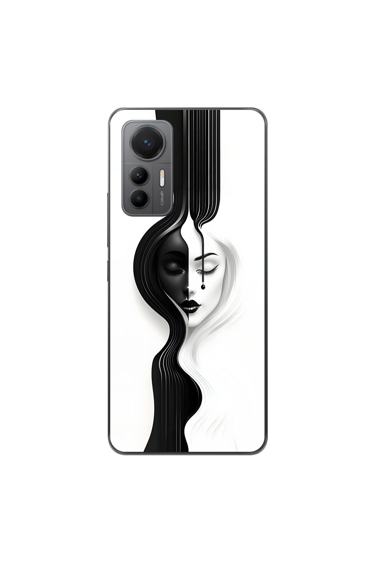 Dali Design Xiaomi Mi 12 Lite Uyumlu Şeffaf Kılıf Estetik Yüz 3 Tasarımlı