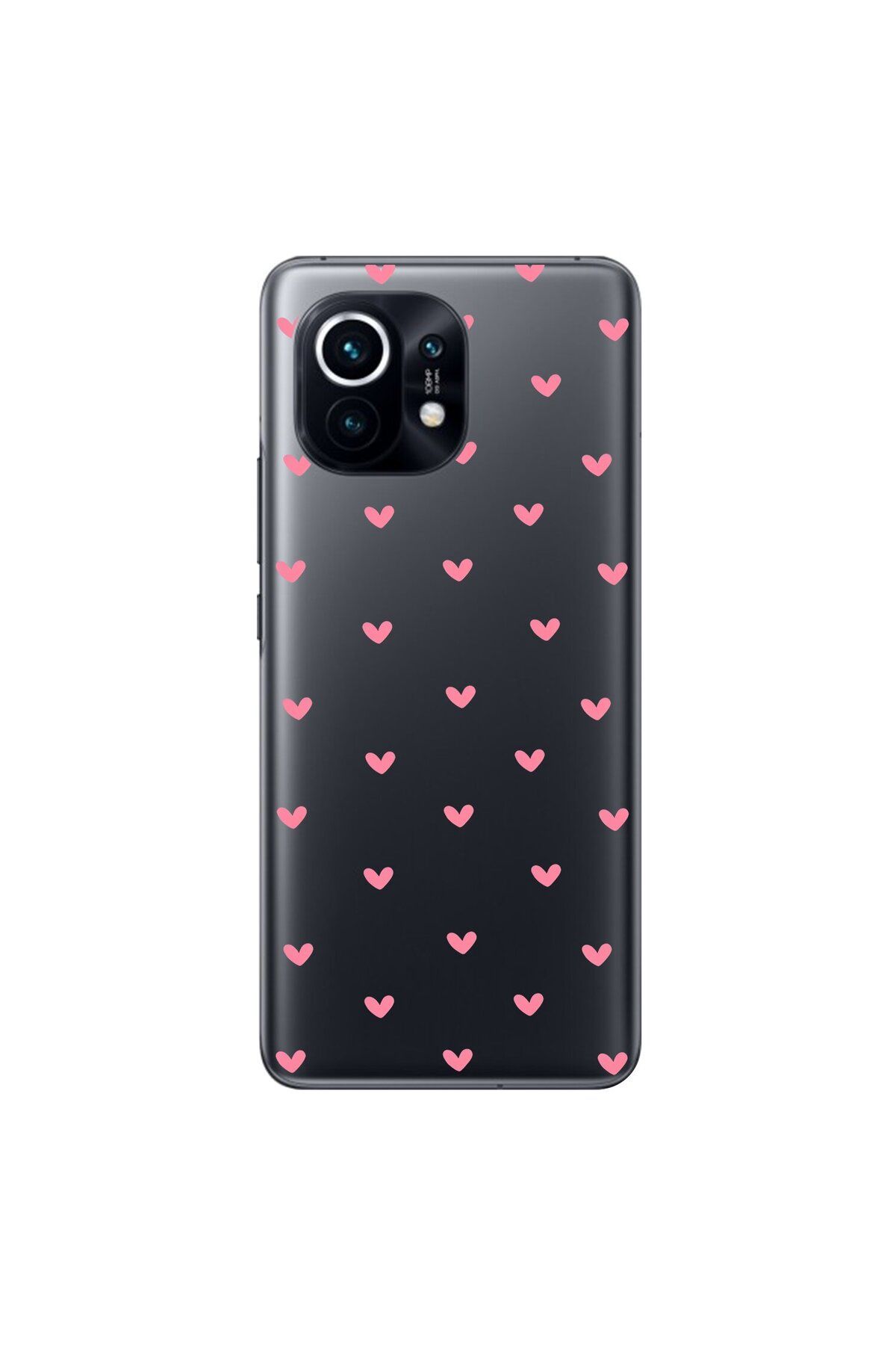 Dali Design Xiaomi Mi 11 Uyumlu Şeffaf Kılıf Şeffaf Kalp 1 Tasarımlı