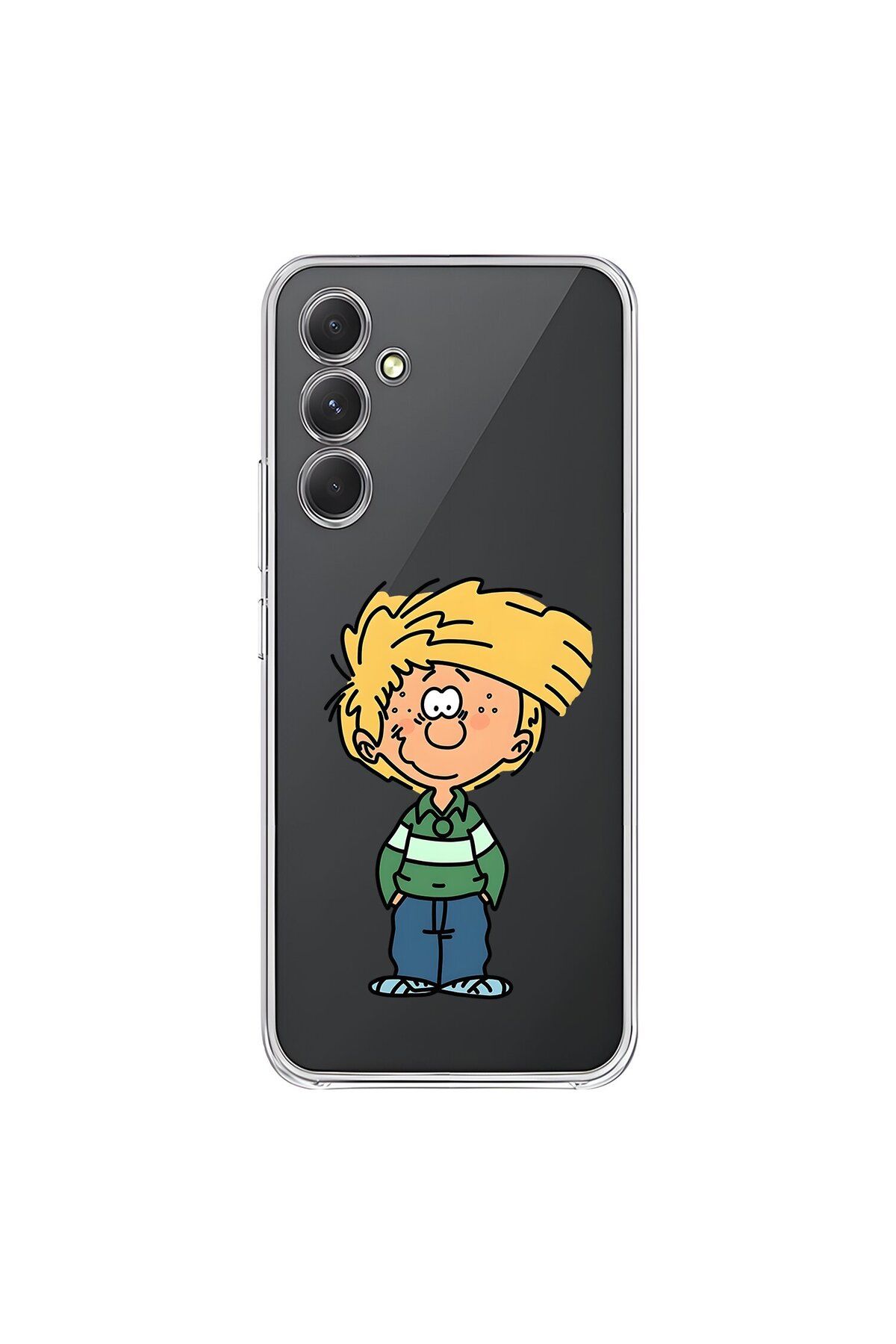 Dali Design Samsung Galaxy A54 Uyumlu Şeffaf Kılıf Cartoon 2 Tasarımlı