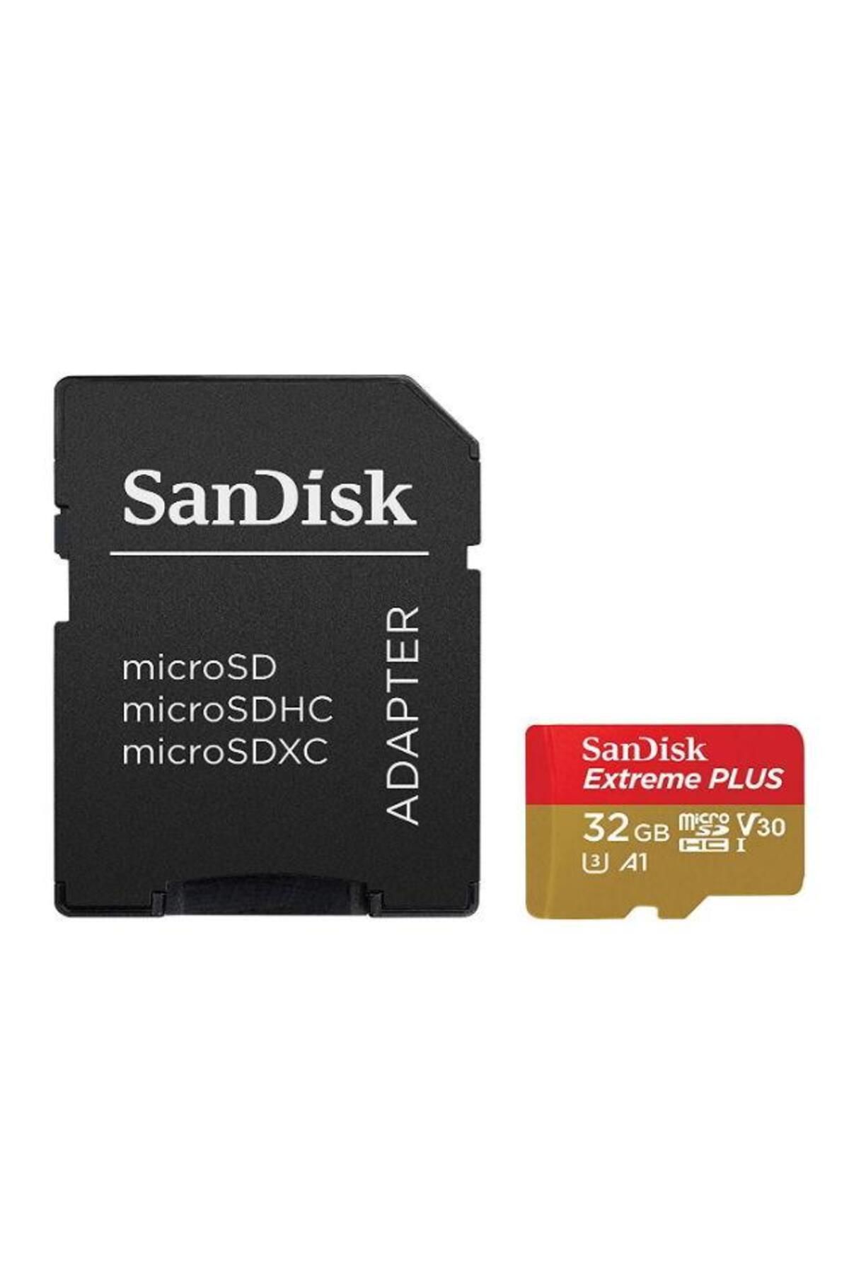 SanDisk-Sandisk Extreme Plus Memory Card, microSDHC, 32GB Class 10, UHS-I, U3 + microSD Adapter 2