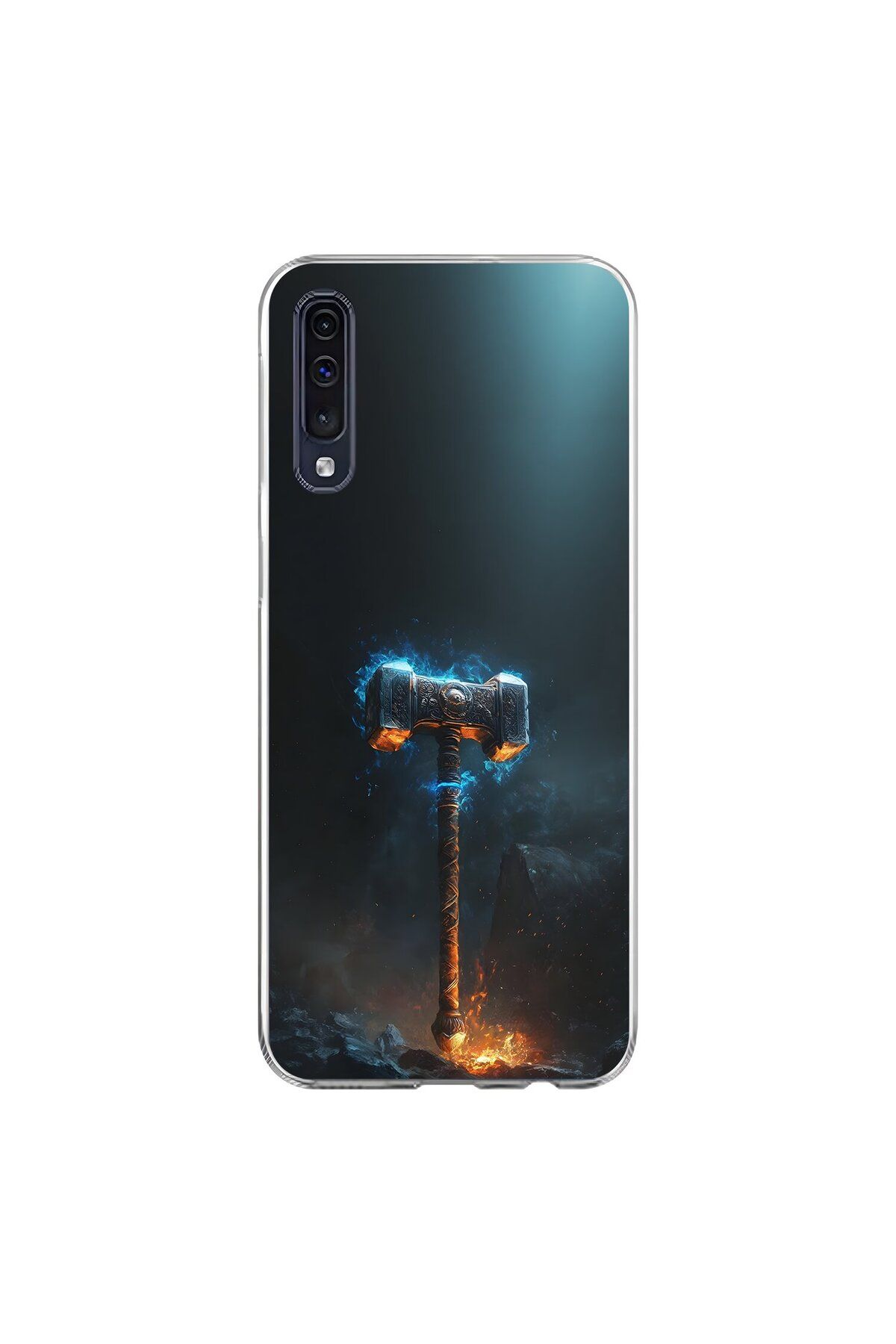 Dali Design Samsung Galaxy A70 Uyumlu Şeffaf Kılıf Çekiç Tasarımlı
