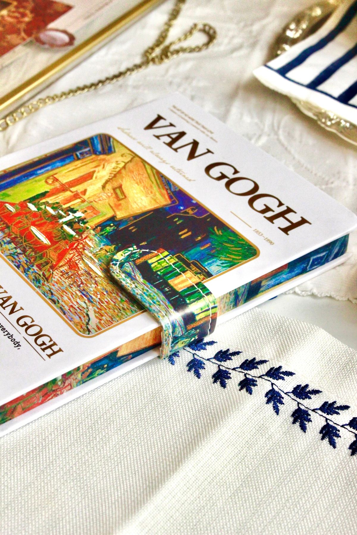 Nova Crafts Beyaz Sert Kapak Van Gogh Defter Sert Kapaklı Mıknatıslı Defter Cafe Terrace