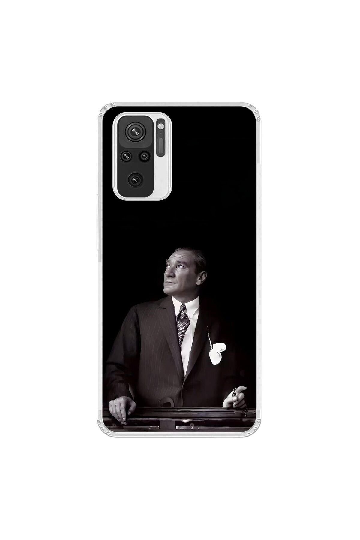 Dali Design Xiaomi Redmi Note 10 Uyumlu Şeffaf Kılıf Atatürk 3 Tasarımlı