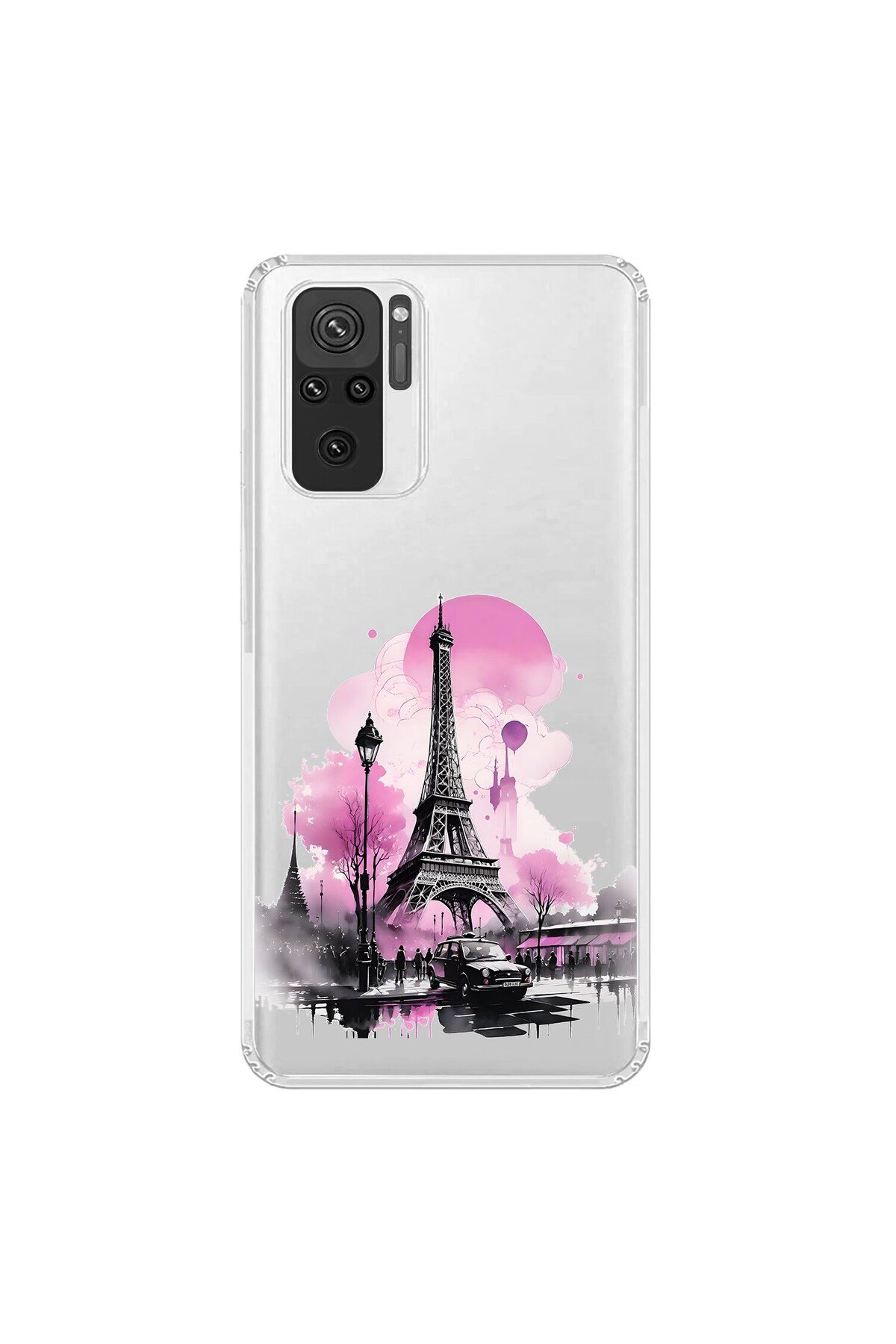 Dali Design Xiaomi Redmi Note 10 Uyumlu Şeffaf Kılıf Paris 1 Tasarımlı