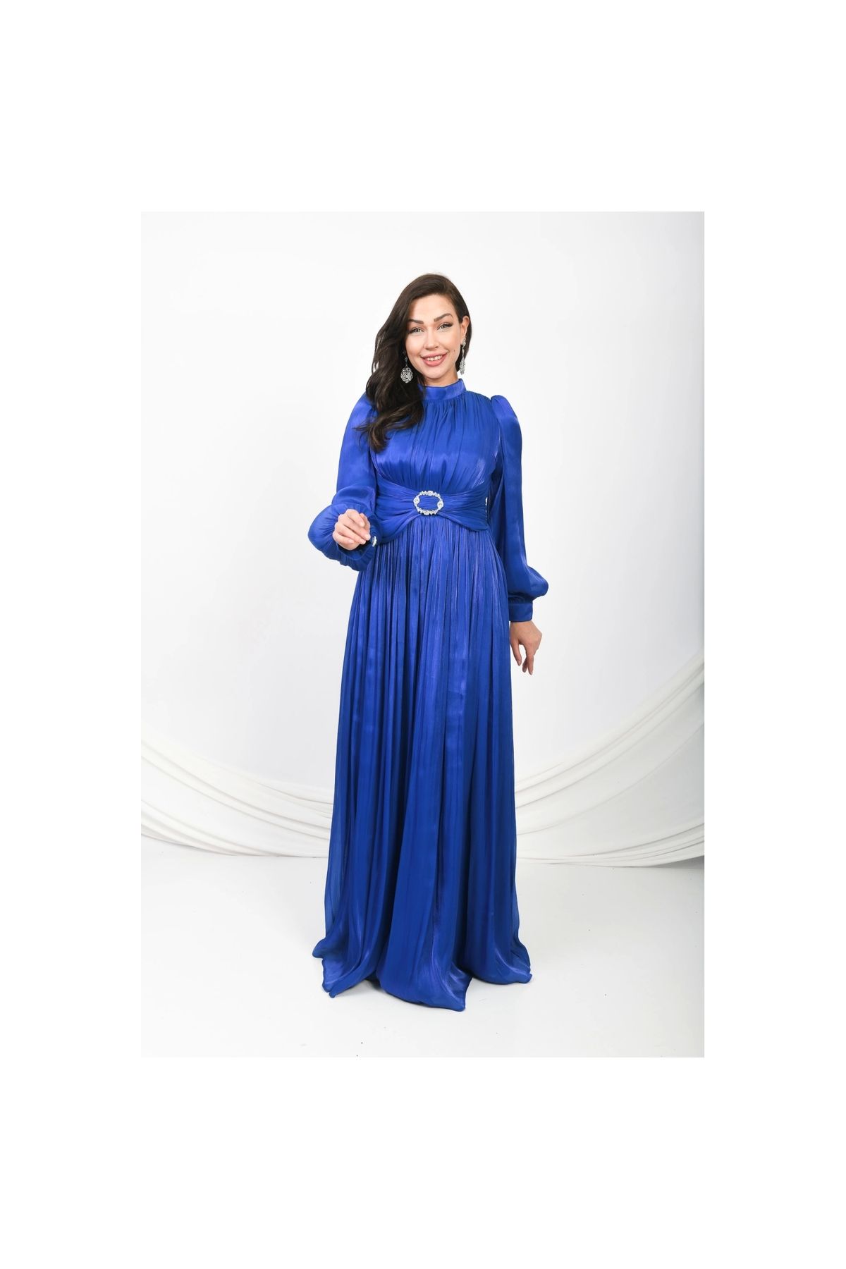 Moda Sezaver Tesettür Abiye | Nikah Elbisesi | Kraliçe'nin Dokunuşu Abiye - Saks
