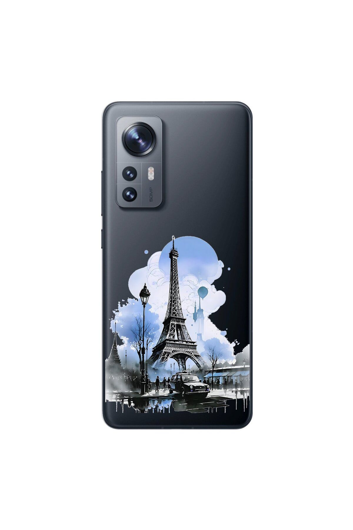 Dali Design Xiaomi Mi 12 Pro Uyumlu Şeffaf Kılıf Paris 2 Tasarımlı