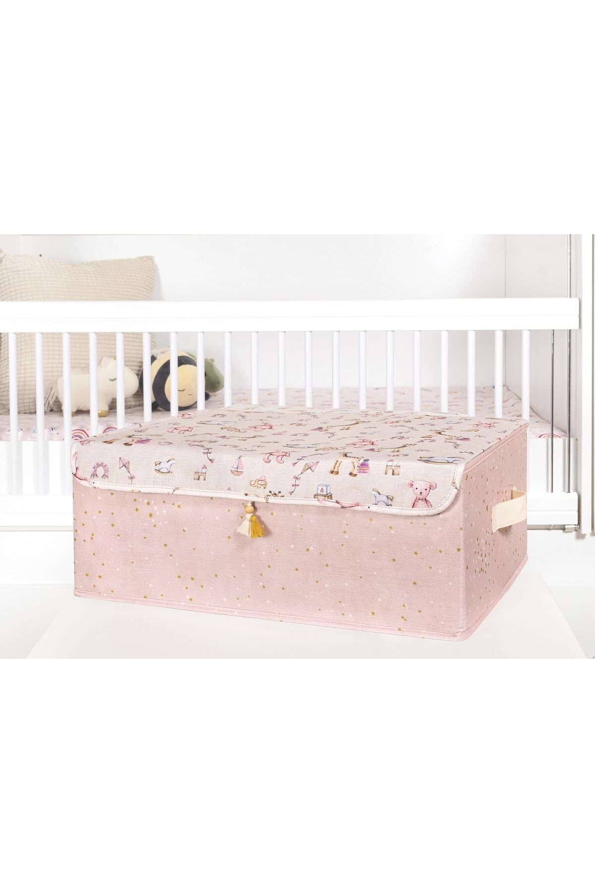 AboutThePerfect Pembe Bebek Çamaşır Saklama Kutusu 50x38x19, Şık ve Pratik Düzenleme İçin