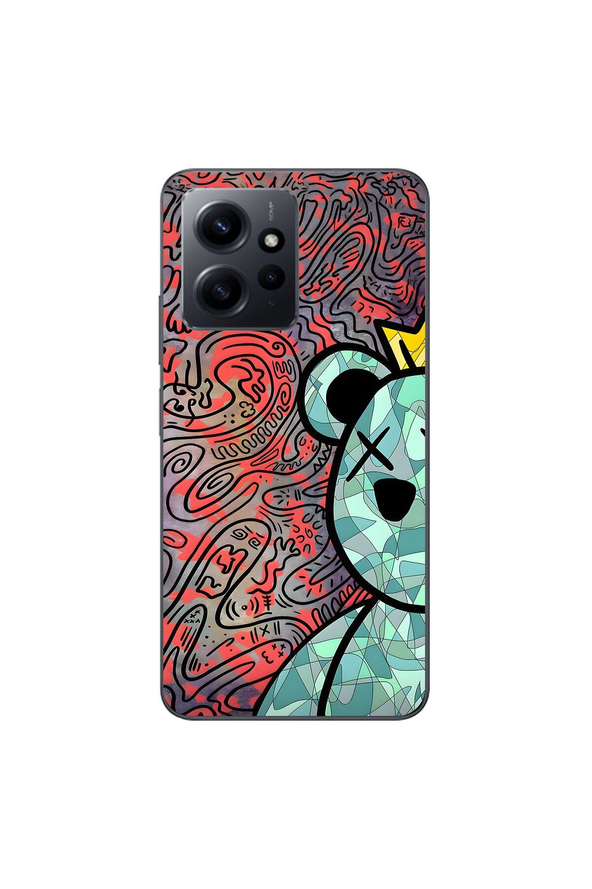 Dali Design Xiaomi Redmi Note 12 Uyumlu Şeffaf Kılıf Graffiti 12 Tasarımlı