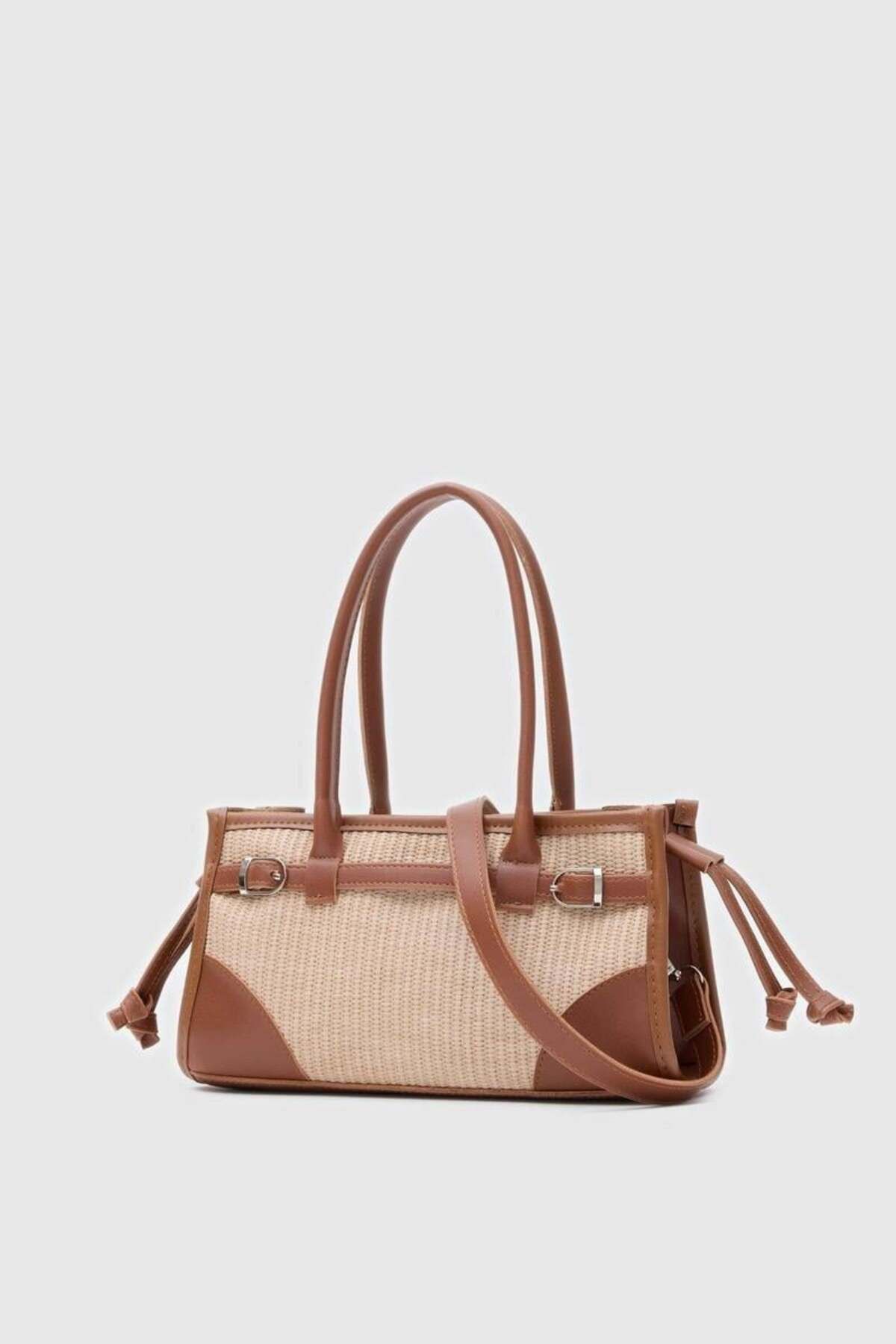 Blisshop Vina Hasır Bej Baget Çanta