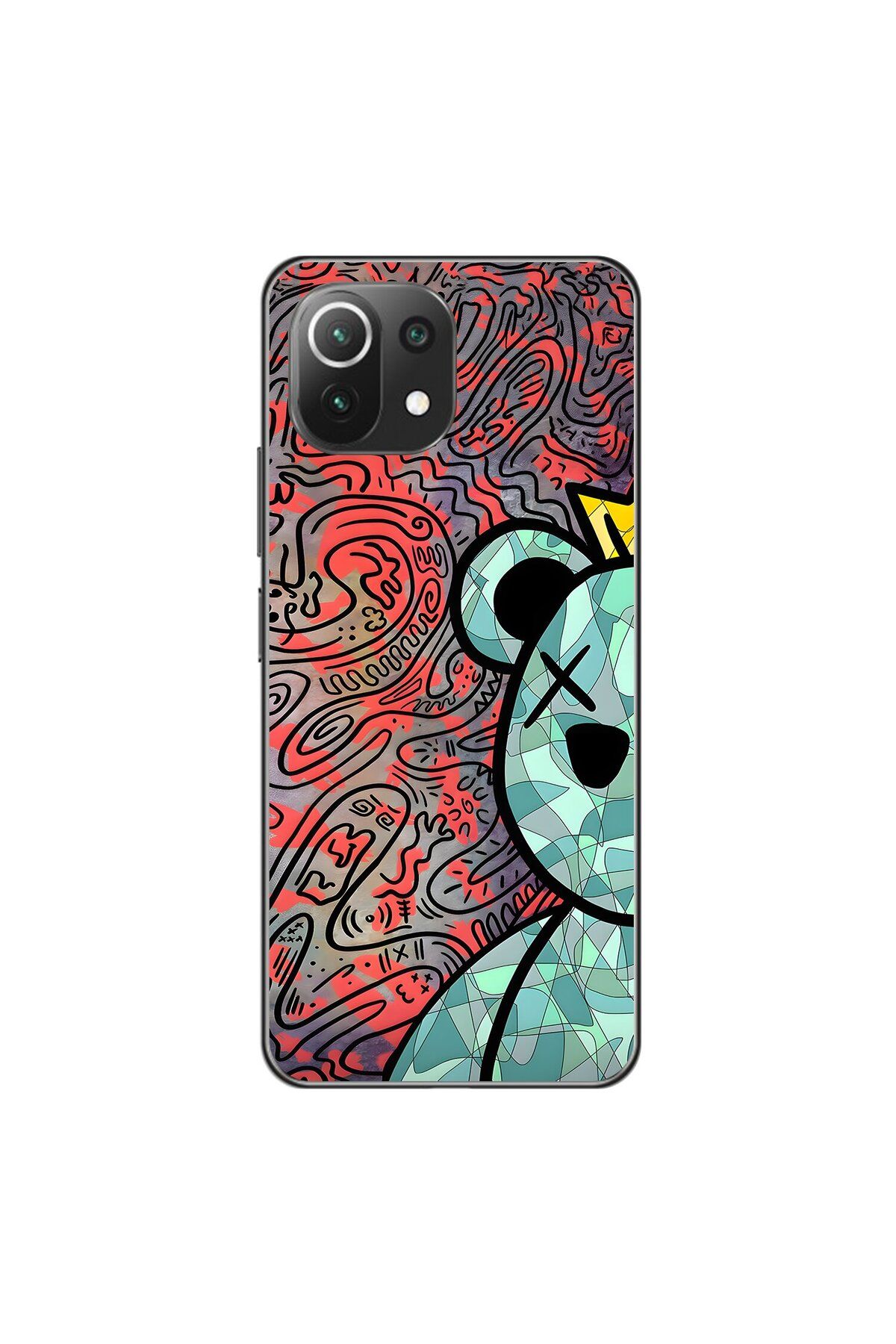 Dali Design Xiaomi Mi 11 Lite Uyumlu Şeffaf Kılıf Graffiti 12 Tasarımlı