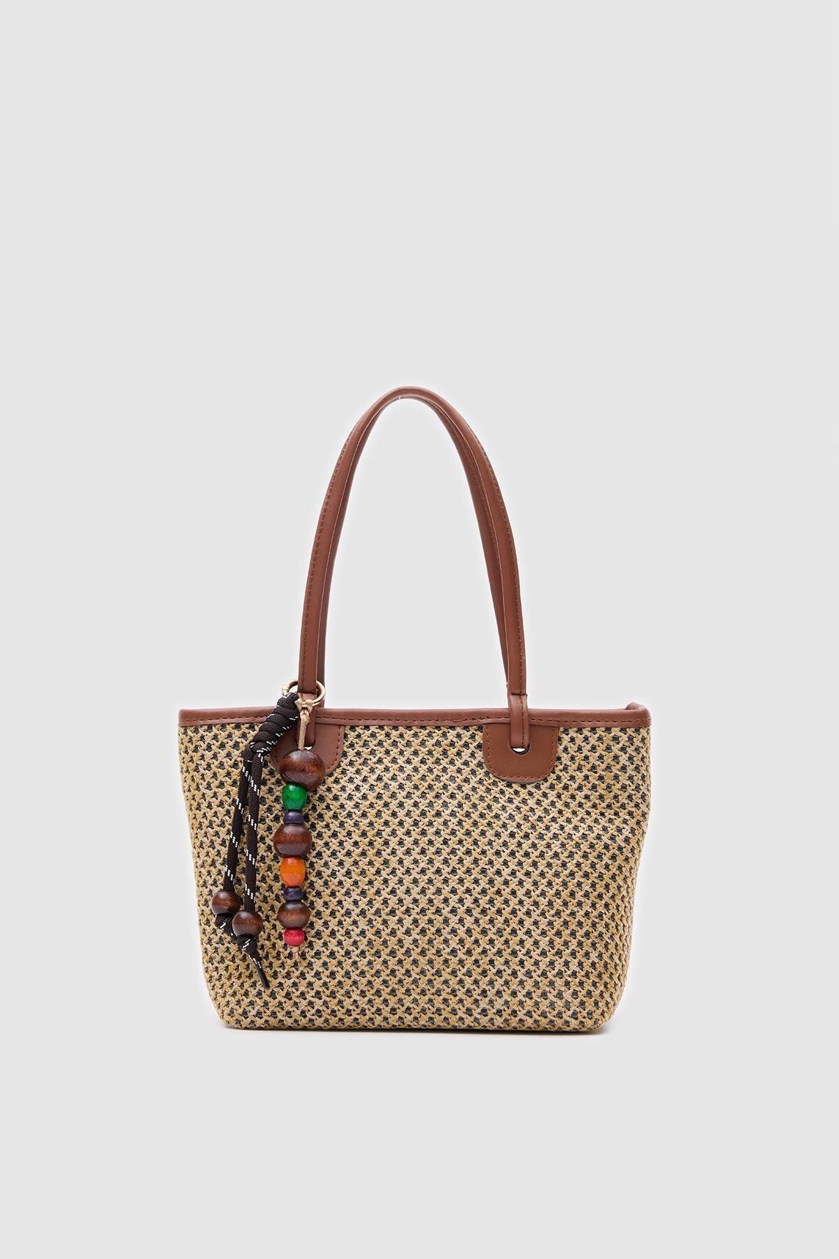 Blisshop Liora Hasır Omuz Çantası Taba