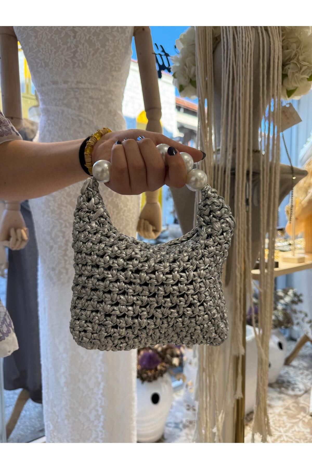 Renkat Handmade İncili El Çantası