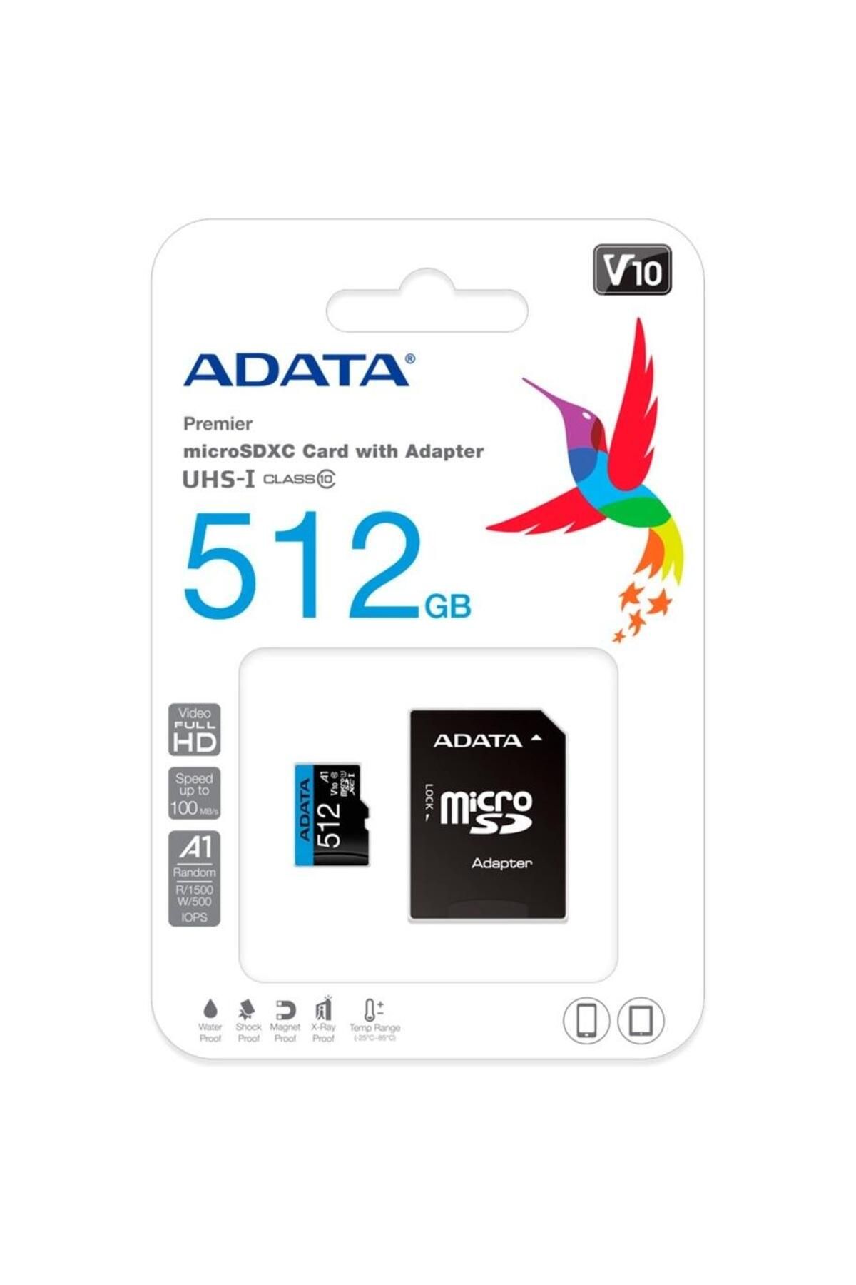 Adata-ADATA MicroSD Card, 512 GB, MicroSDXC, Class 10, UHS-I U1 standard, SD Adapter included 3