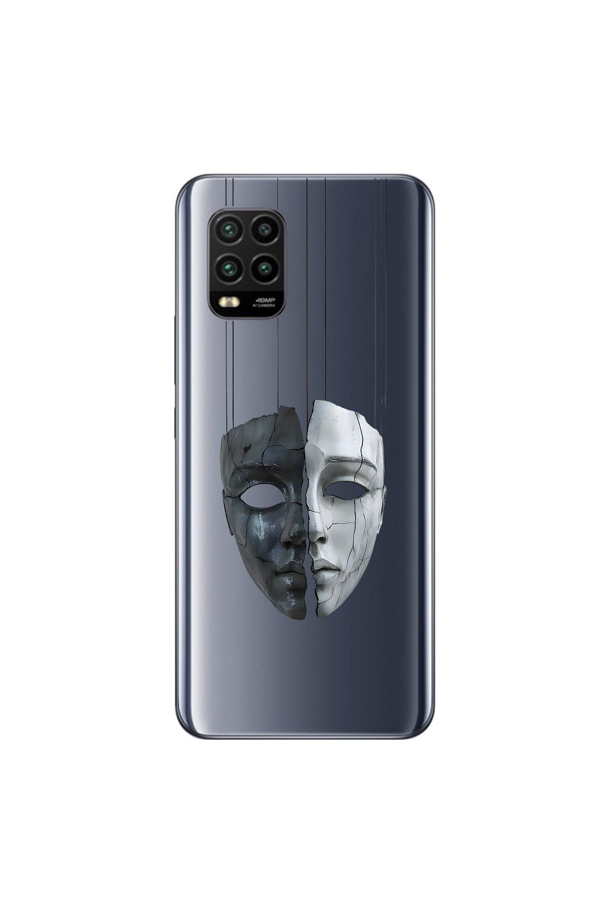 Dali Design Xiaomi Mi 10 Lite Uyumlu Şeffaf Kılıf Estetik Yüz 8 Tasarımlı