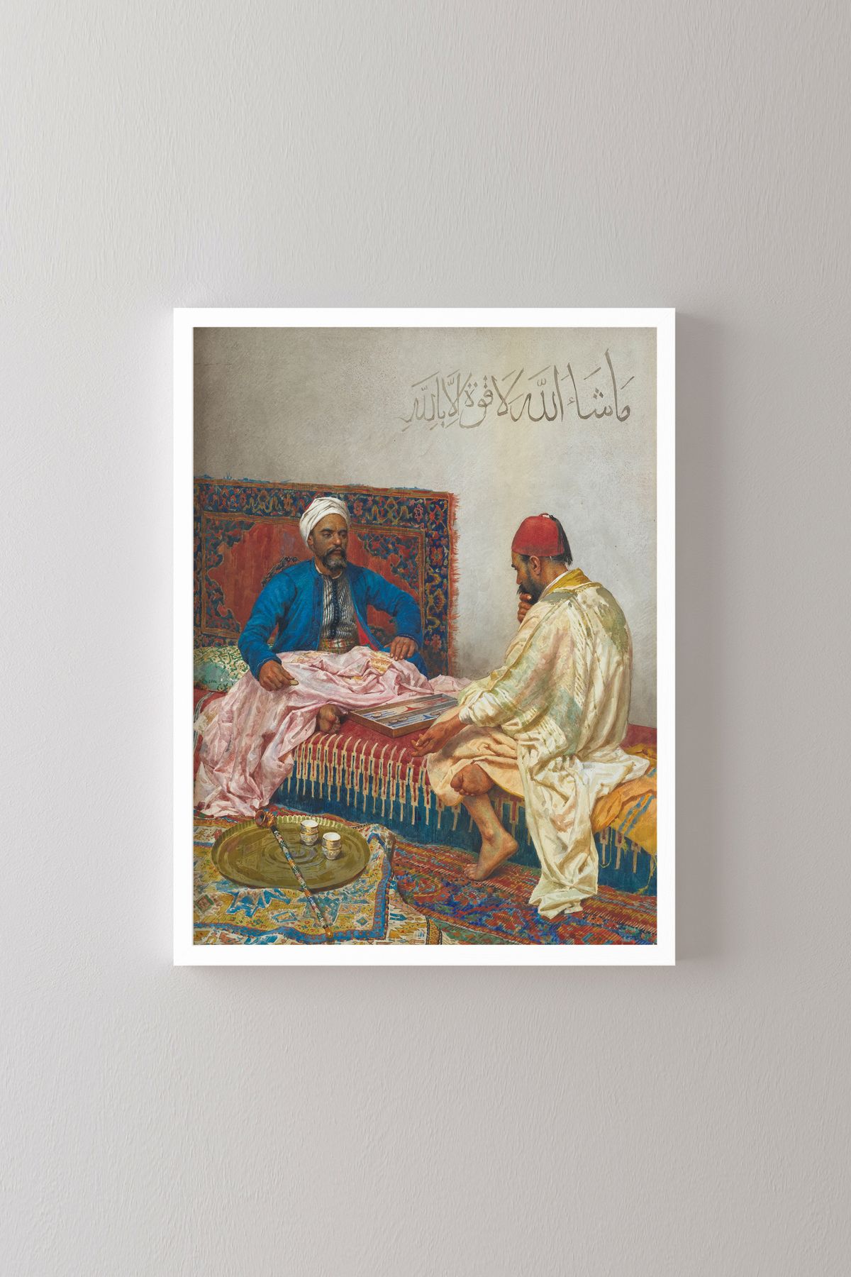 epiqart Tavla Oynayanlar - Beyaz Çerçeve