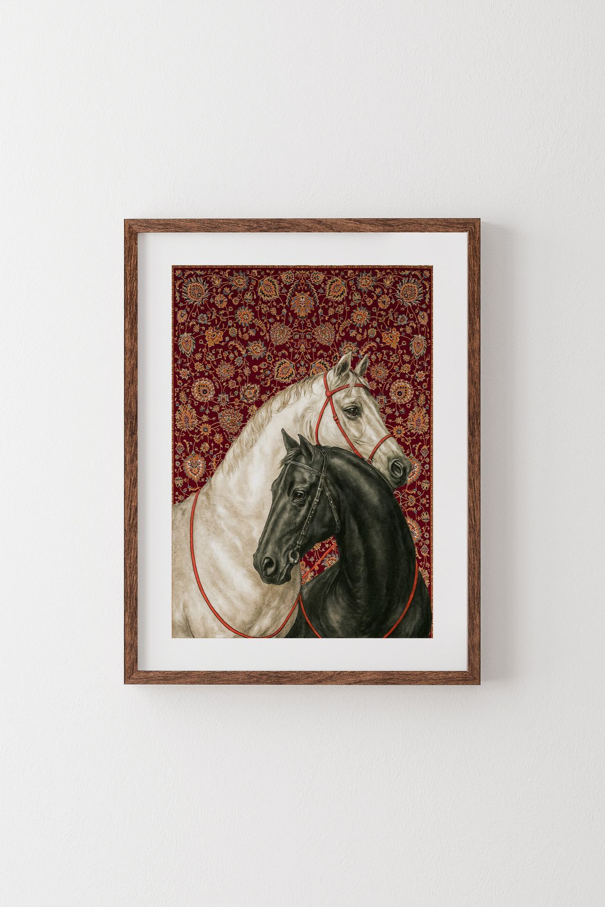 epiqart Bozkırın Atları - Ahşap Desenli Çerçeve